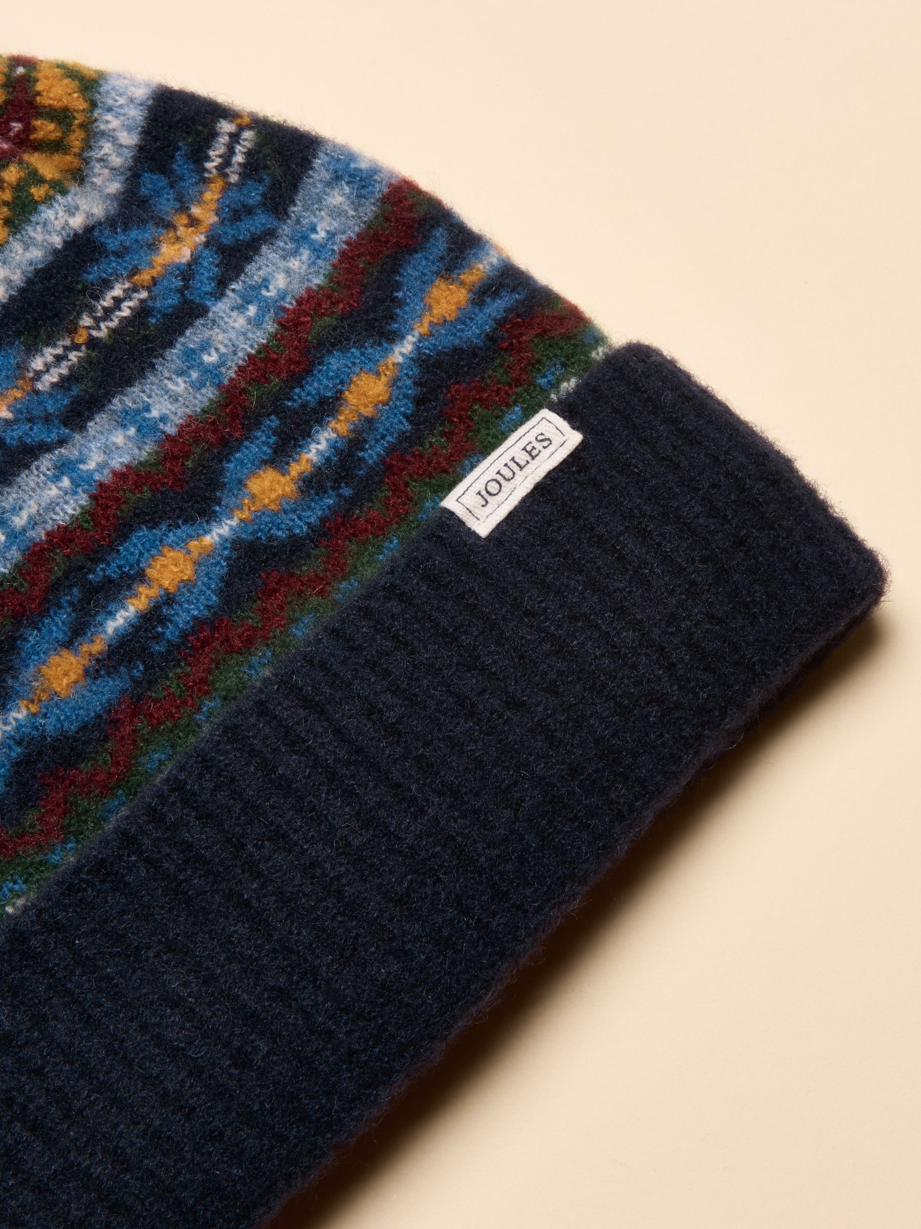Riley Multi Navy Cosy Lined Fair Isle Bobble Hat - Image 3 of 5