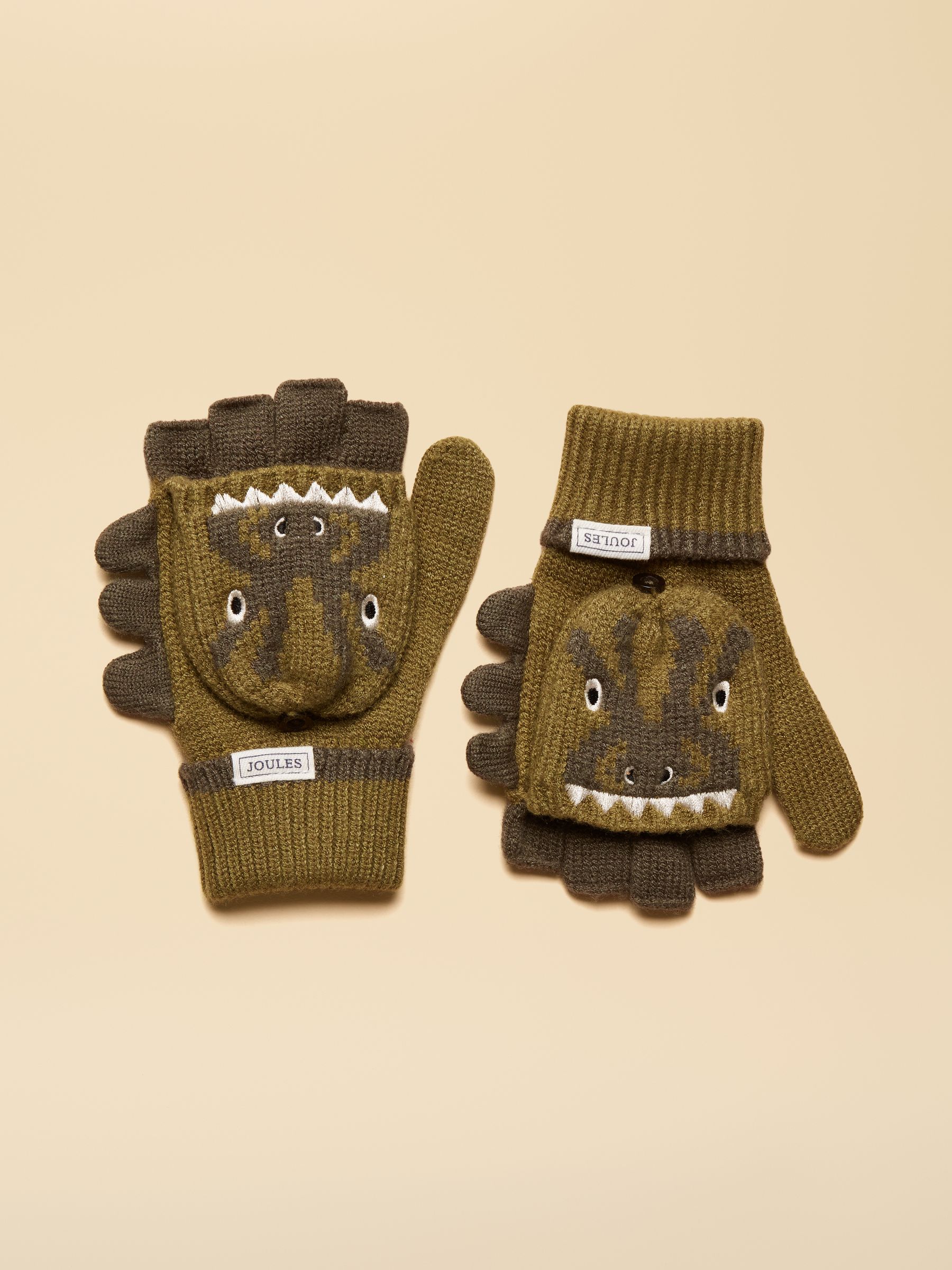 Kids' Carey Green Dino 2 in 1 Character Gloves - Image 1 of 3