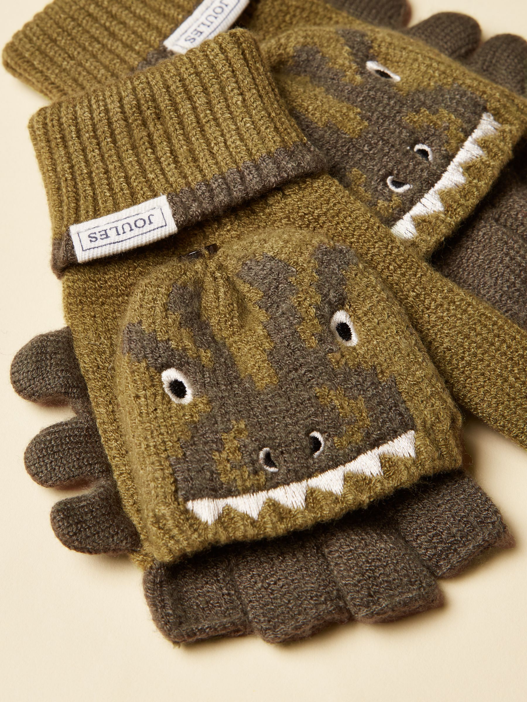 Kids' Carey Green Dino 2 in 1 Character Gloves - Image 3 of 3