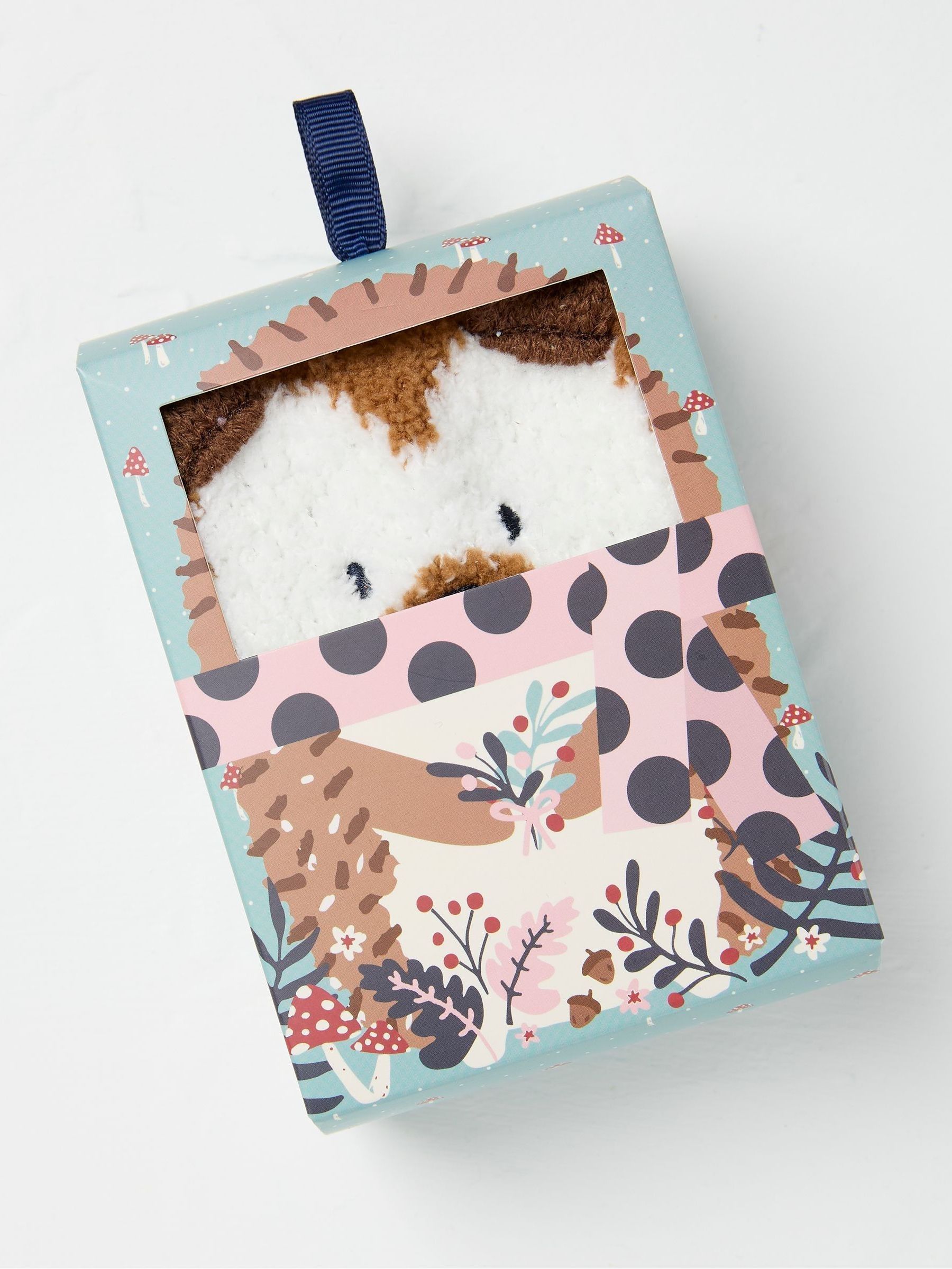 Brown Hedgehog Socks Box - Image 1 of 2