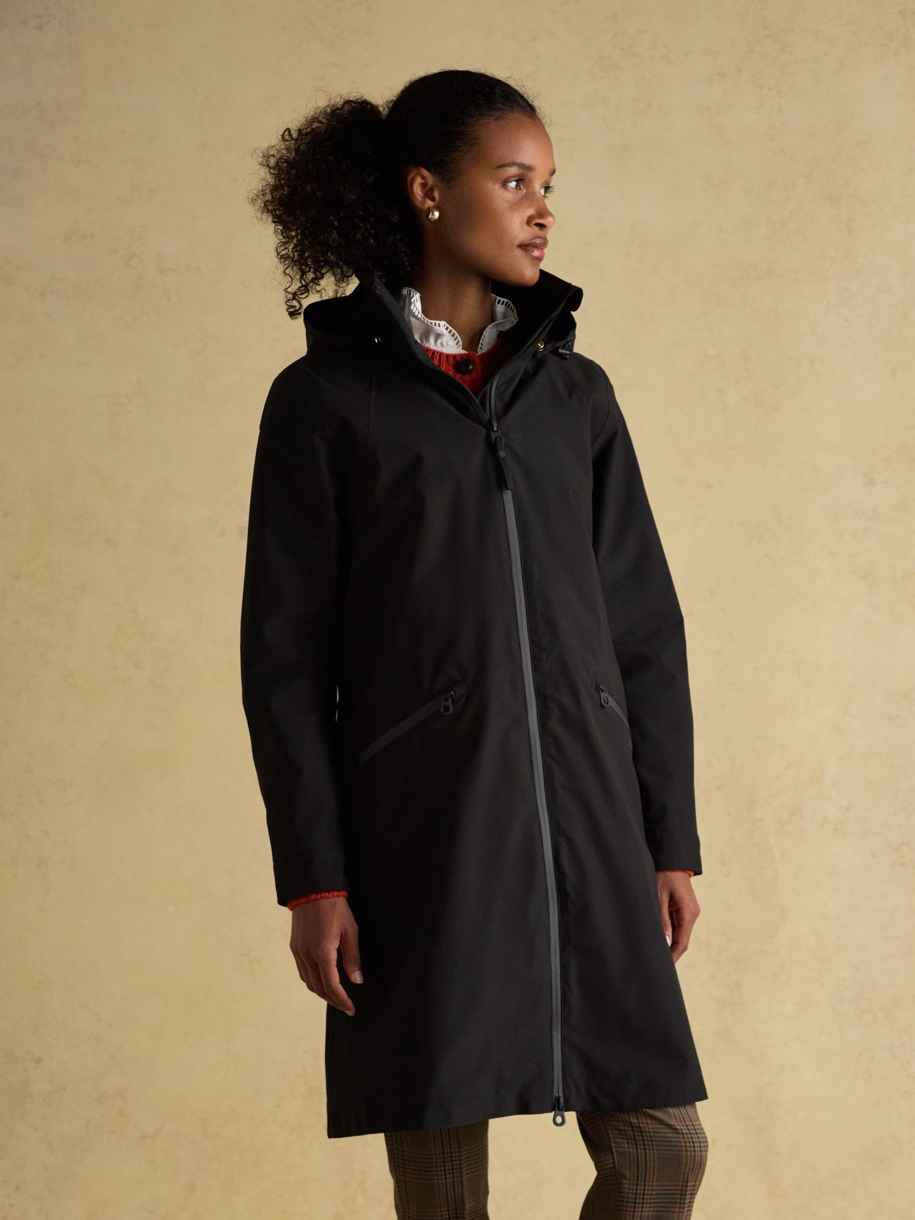 Rainaway Black Lightweight Waterproof Longline Raincoat with Hood - Image 1 of 15
