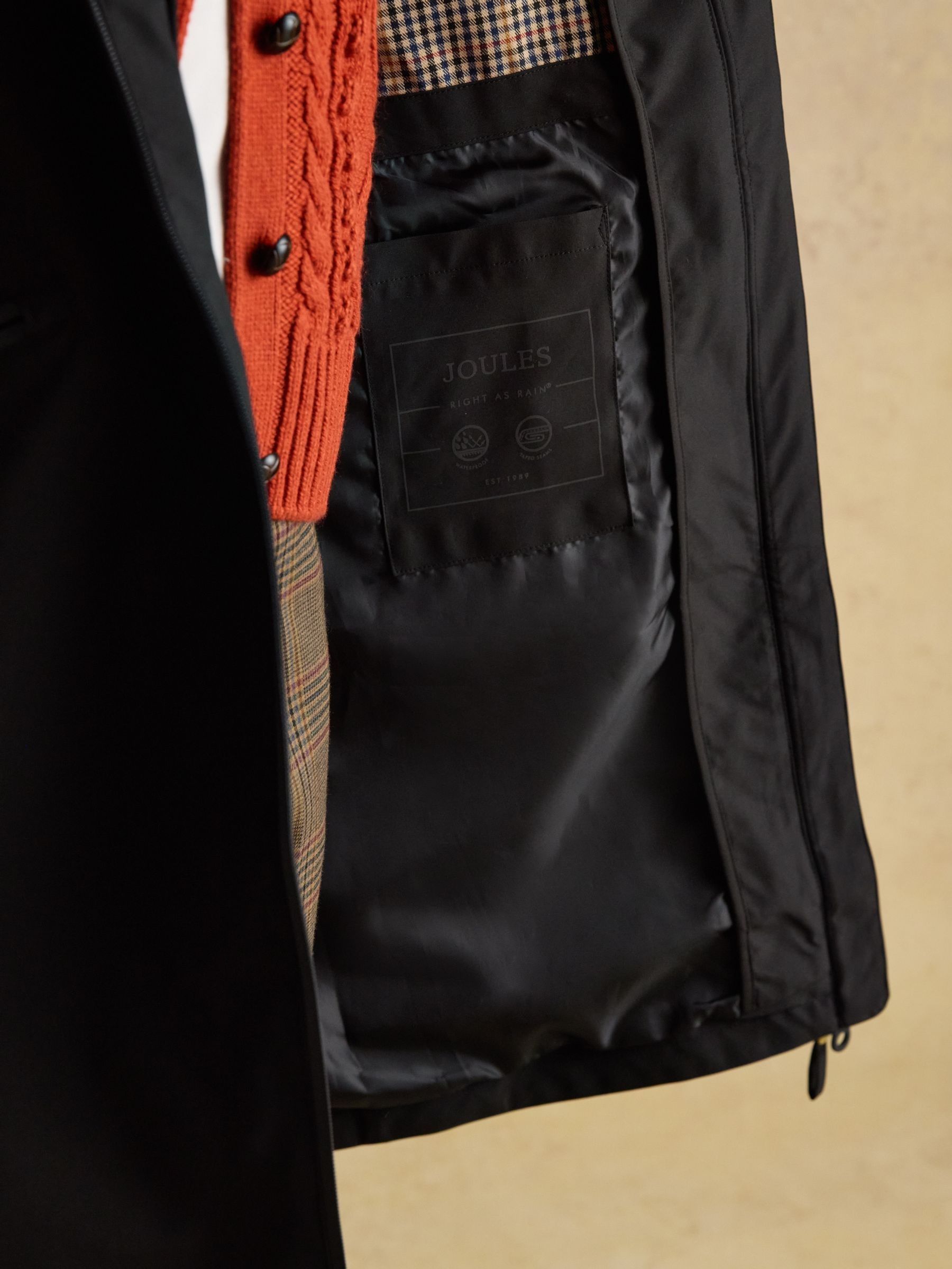 Rainaway Black Lightweight Waterproof Longline Raincoat with Hood - Image 4 of 15