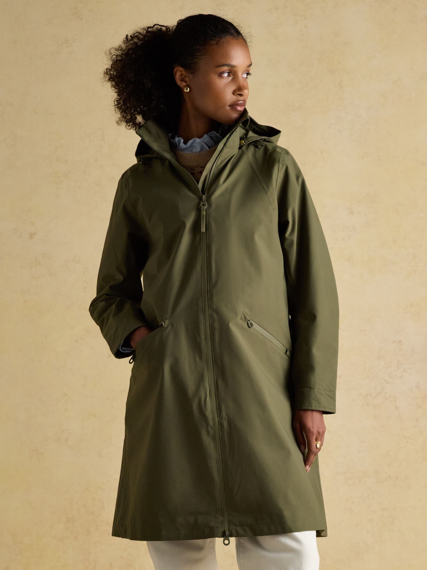 Rainaway Green Lightweight Waterproof Longline Raincoat with Hood - Image 1 of 14