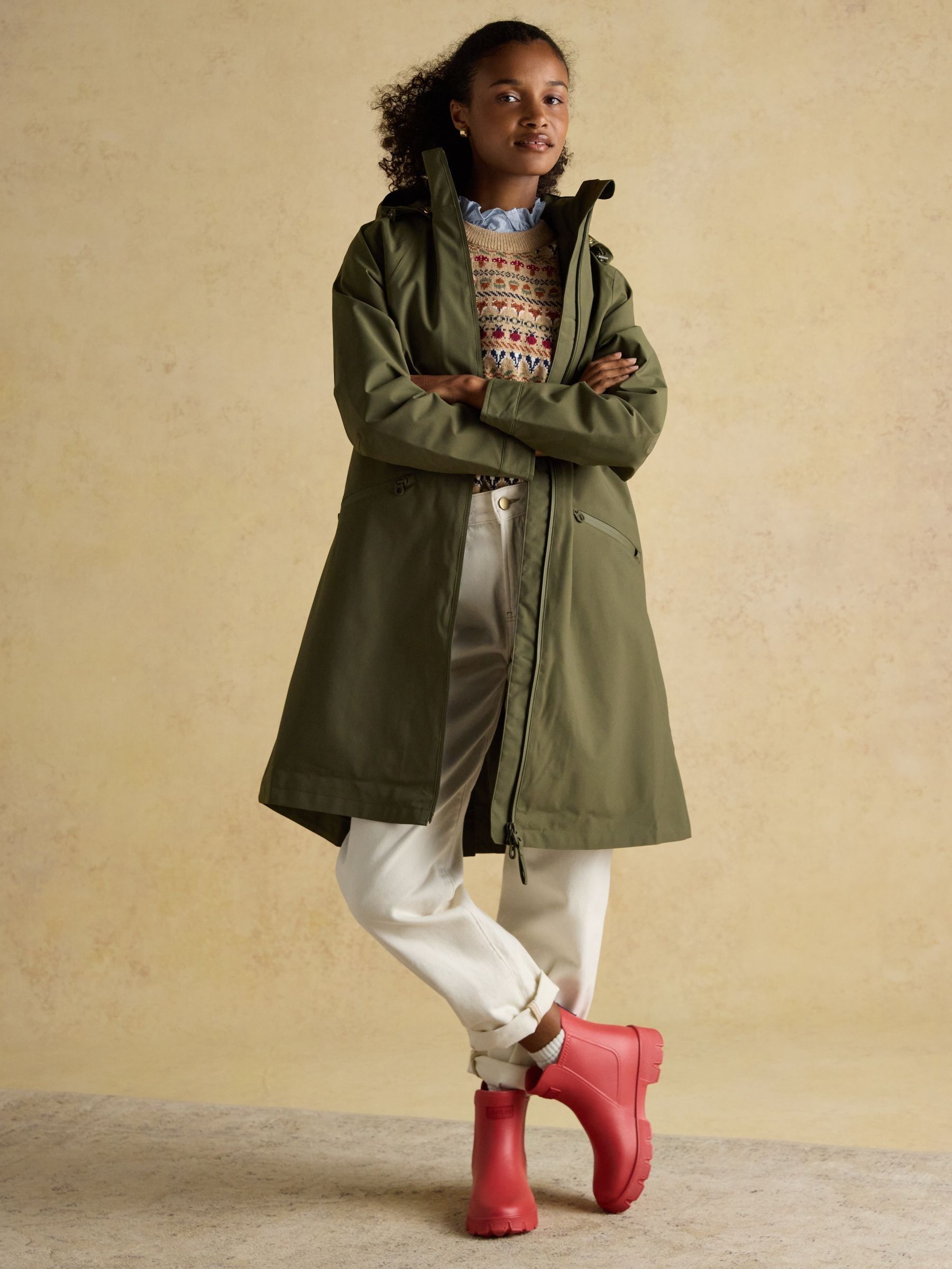 Rainaway Khaki Green Lightweight Waterproof Longline Raincoat with