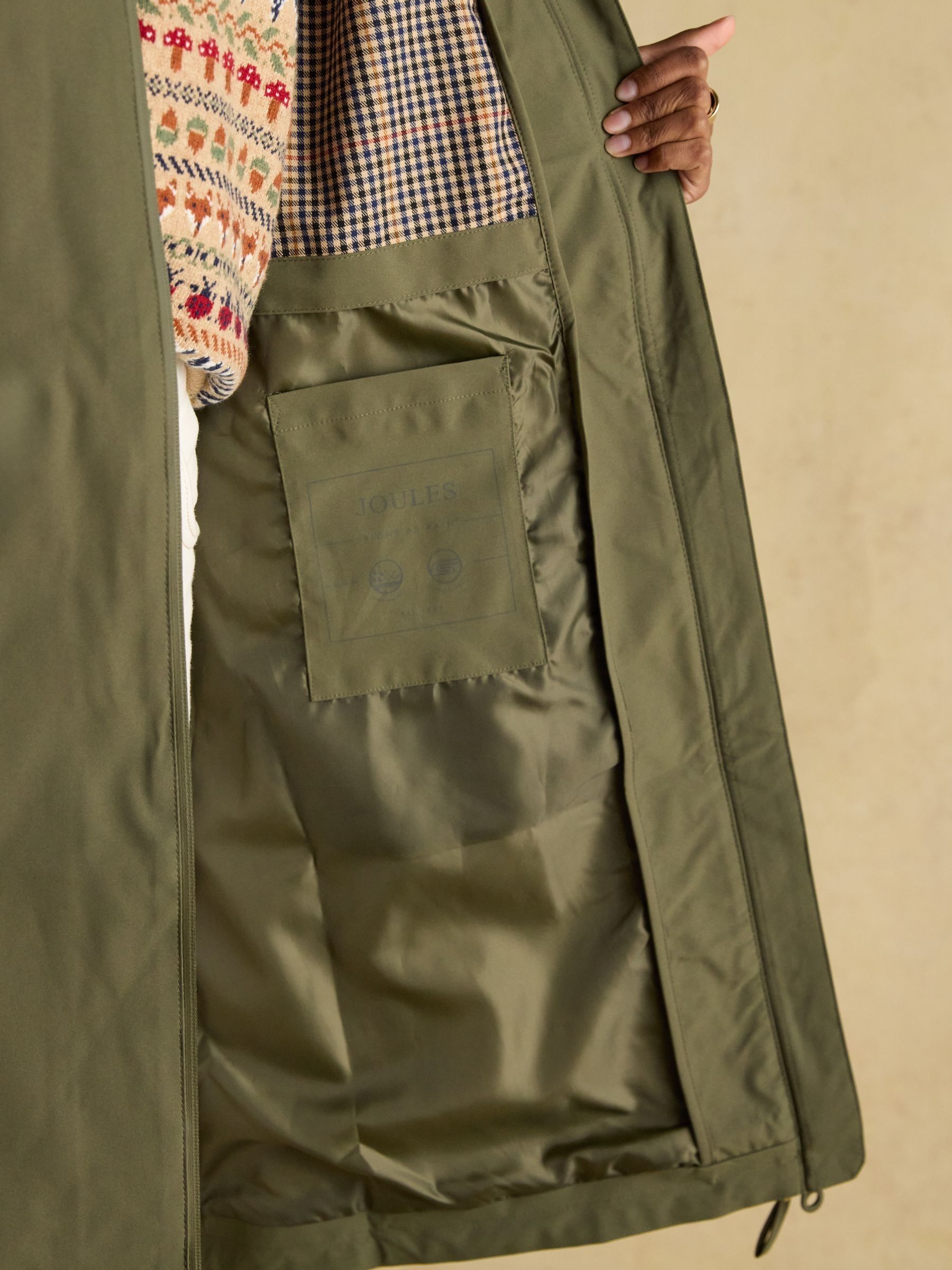 Rainaway Green Lightweight Waterproof Longline Raincoat with Hood - Image 4 of 14