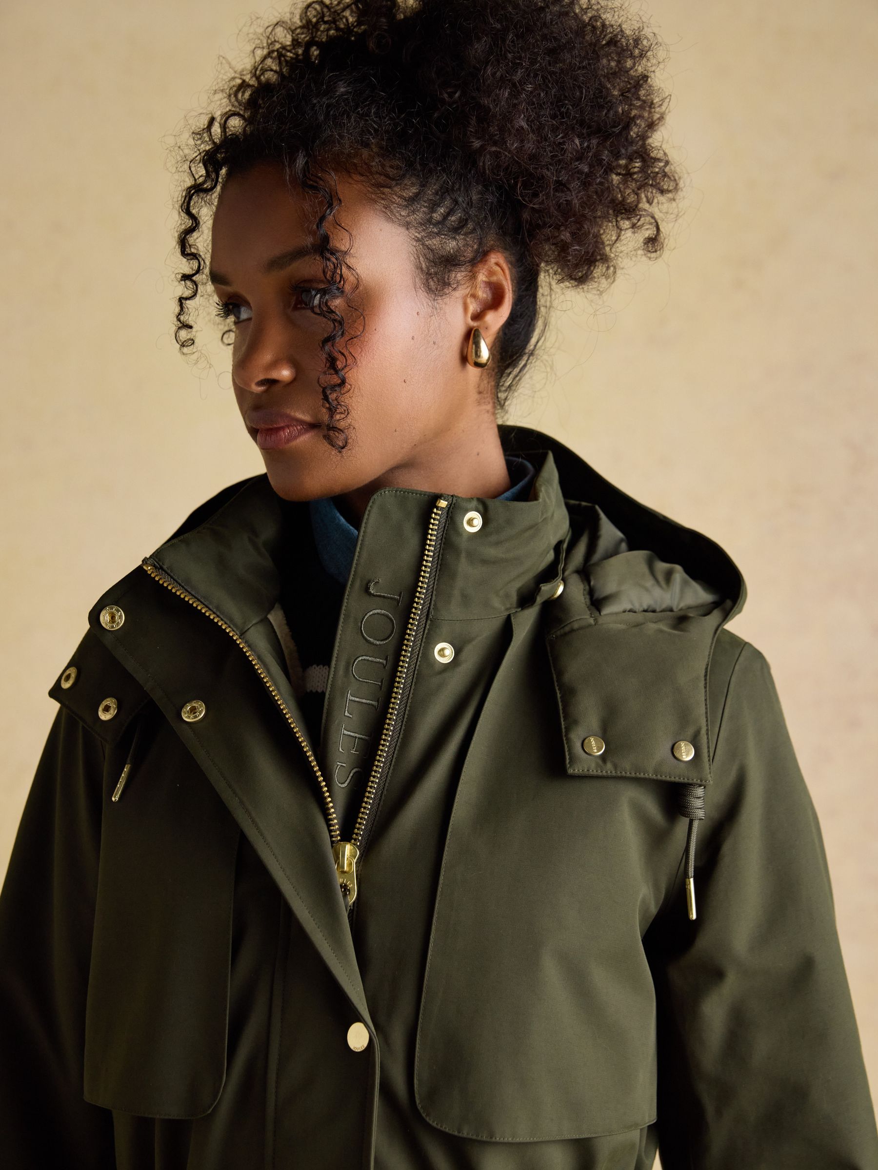 Warmwell Green Waterproof Fleece Lined Raincoat with Hood - Image 8 of 14