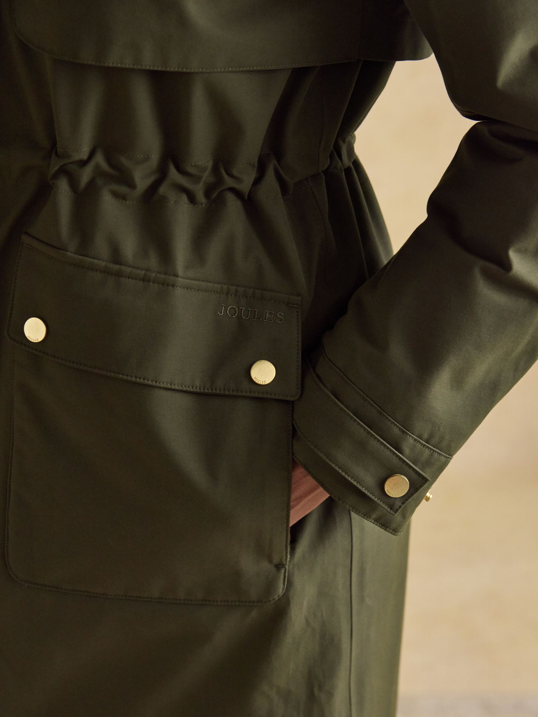 Warmwell Green Waterproof Fleece Lined Raincoat with Hood - Image 9 of 14