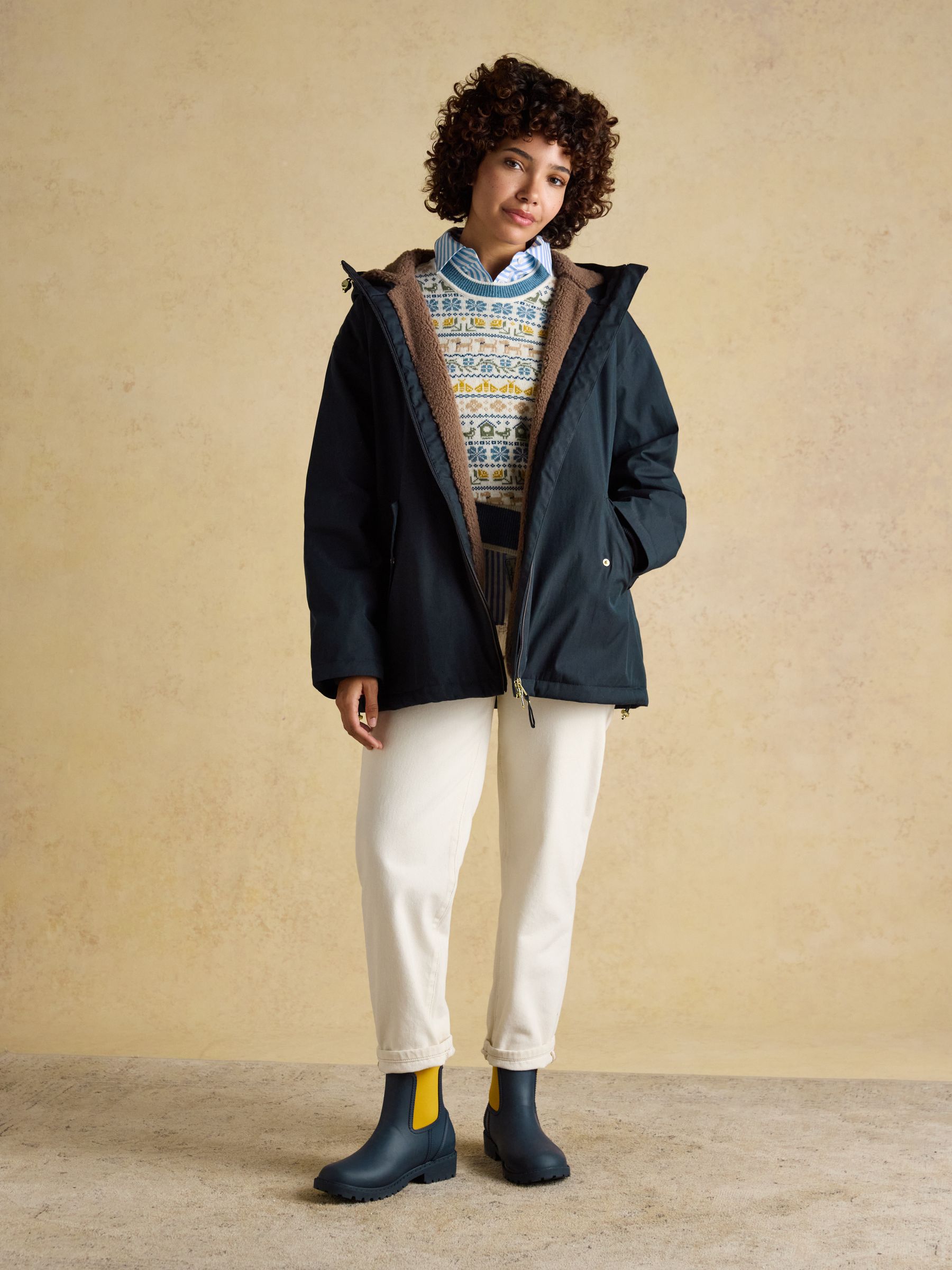 Coverwell Navy Waterproof Fleece Lined Coat - Image 3 of 13