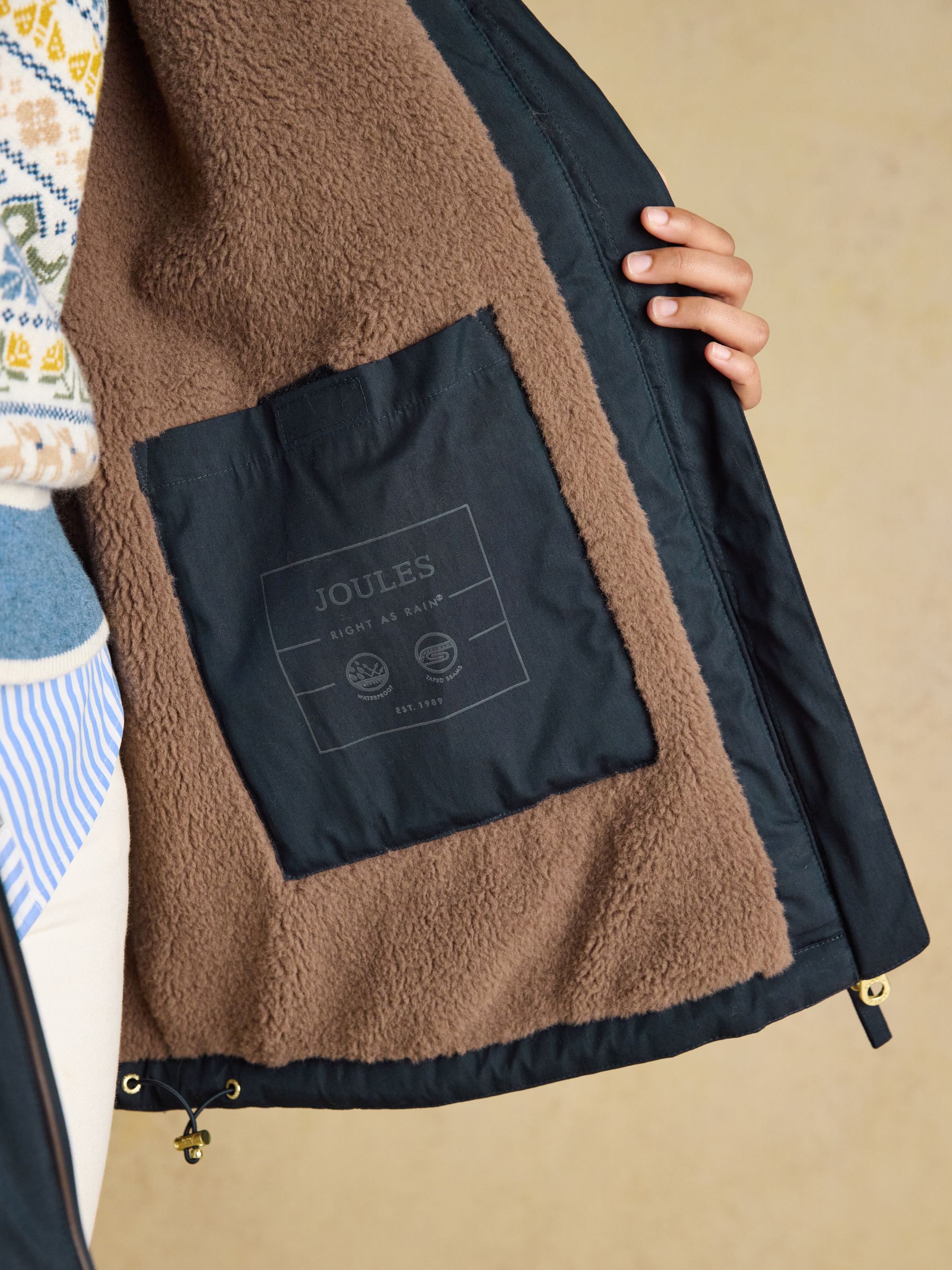 Coverwell Navy Waterproof Fleece Lined Coat - Image 8 of 13