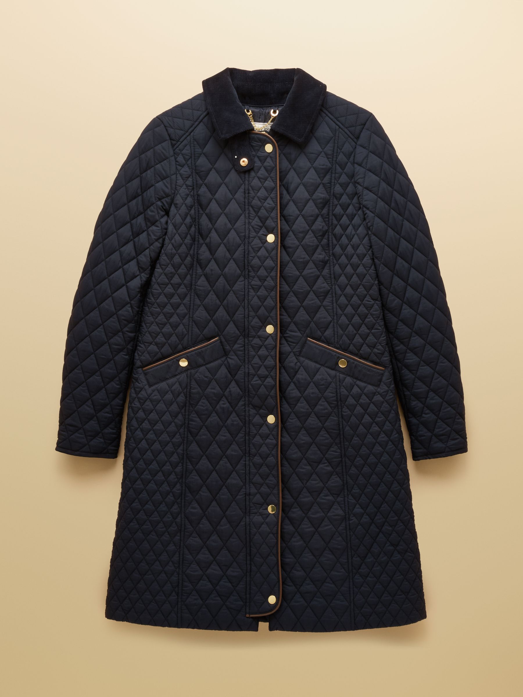 Rosewell Navy Longline Diamond Quilted Showerproof Coat - Image 11 of 11