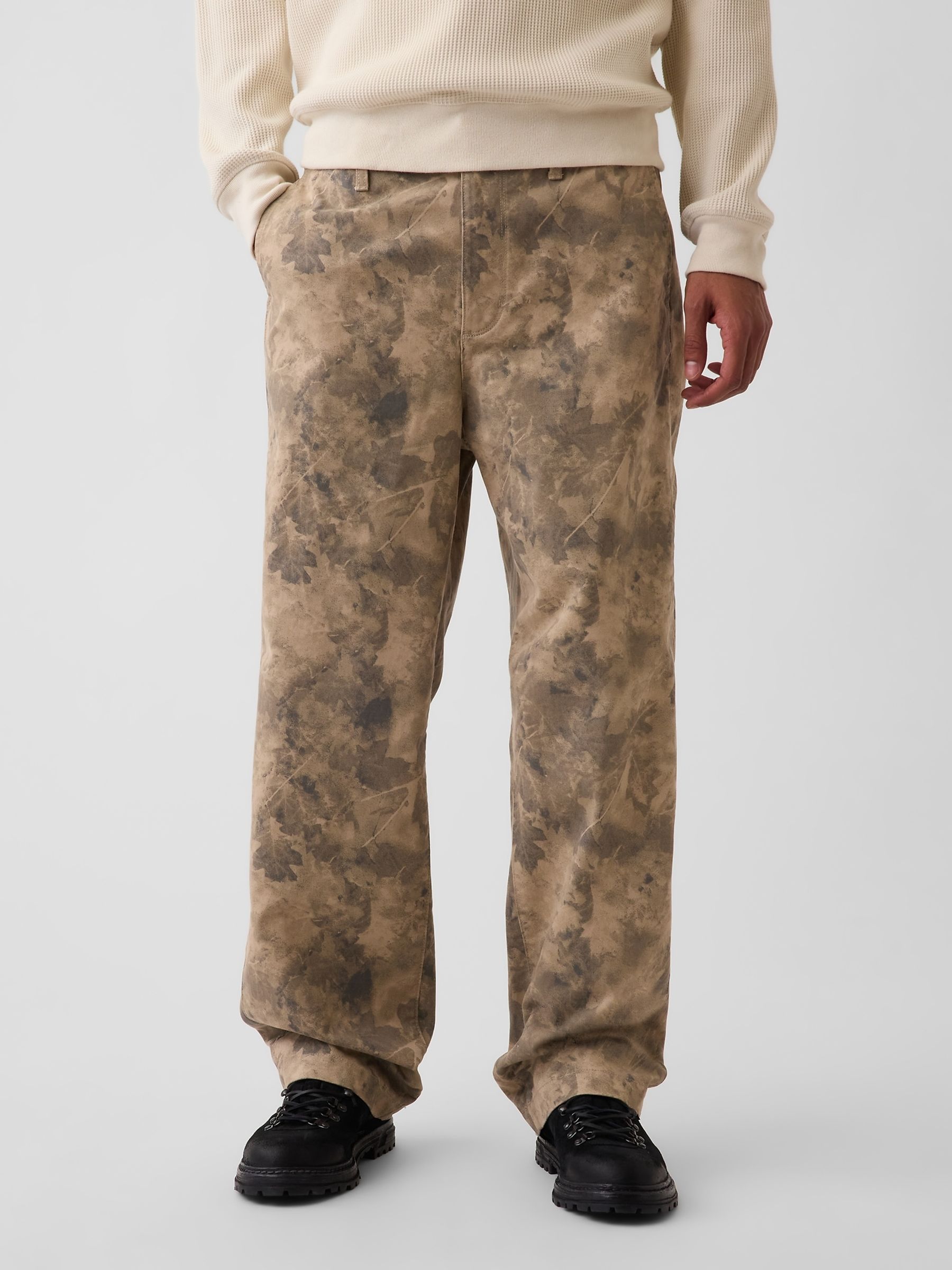 Green Heavyweight Twill Baggy Chinos - Image 1 of 6 Green Heavyweight Twill Baggy Chinos - Image 1 of 6