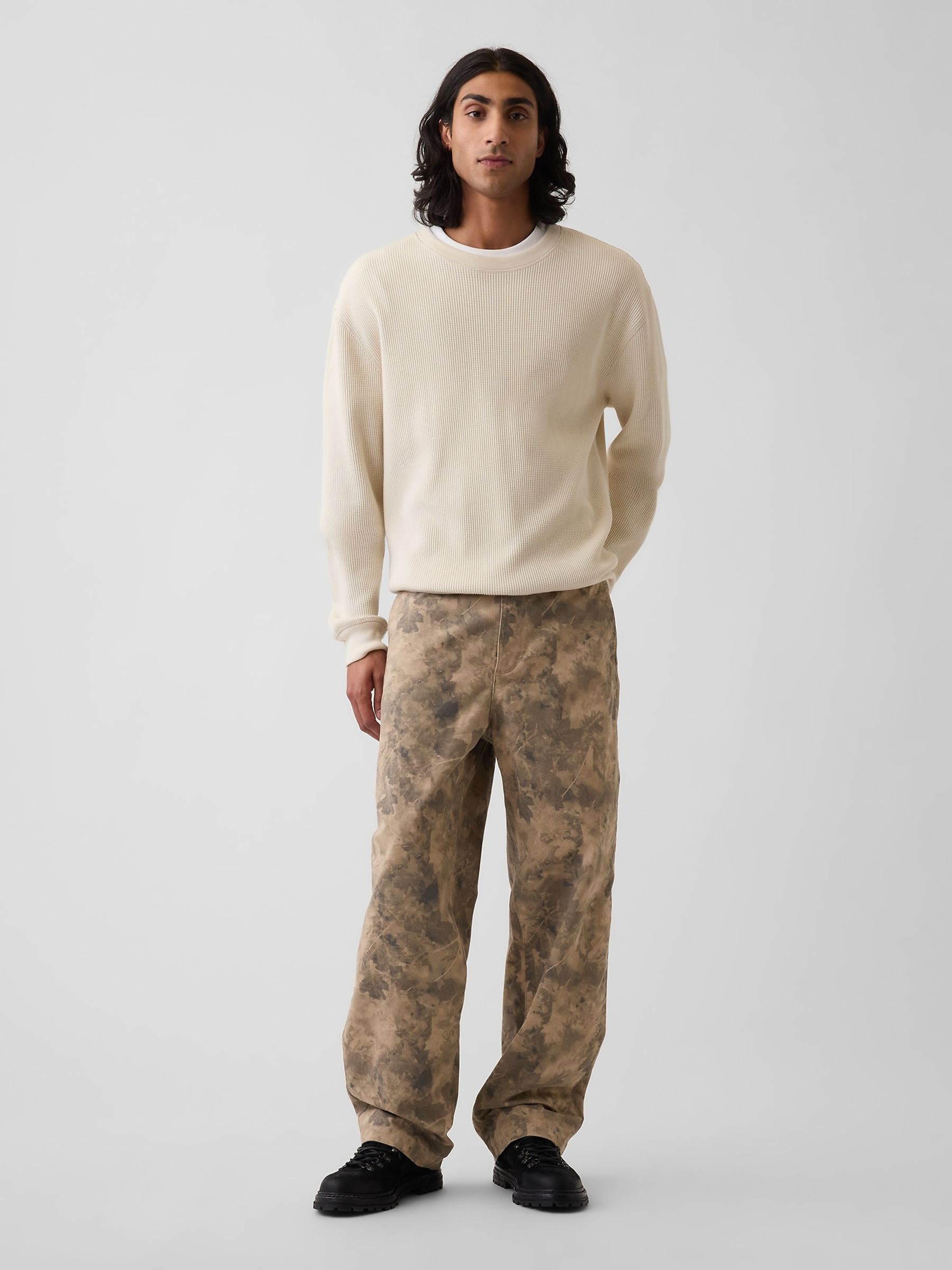 Green Heavyweight Twill Baggy Chinos - Image 4 of 6