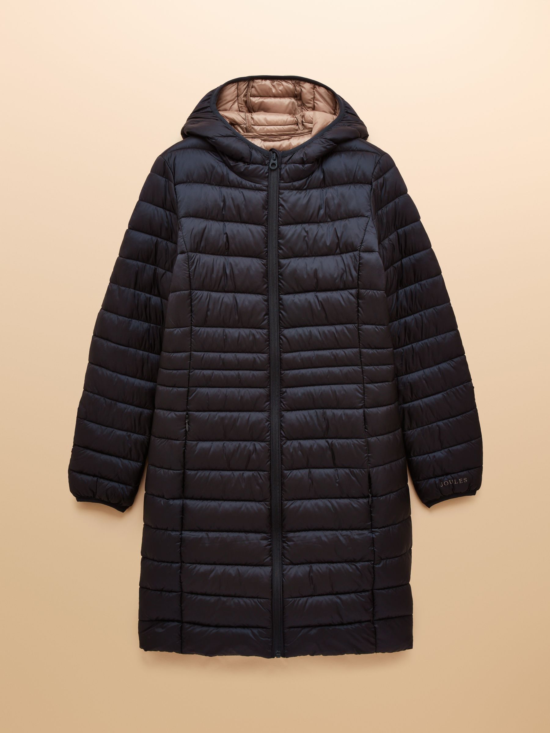 Kenley Navy Showerproof Long Padded Coat with Hood - Image 10 of 10