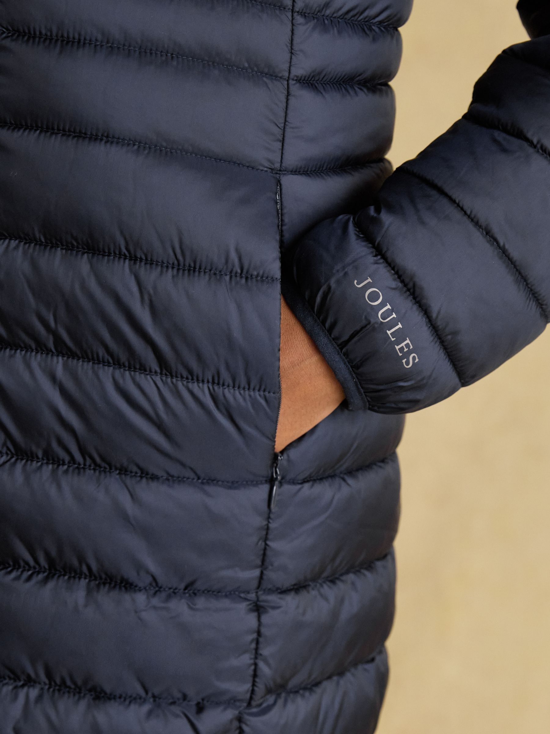Kenley Navy Showerproof Long Padded Coat with Hood - Image 7 of 10