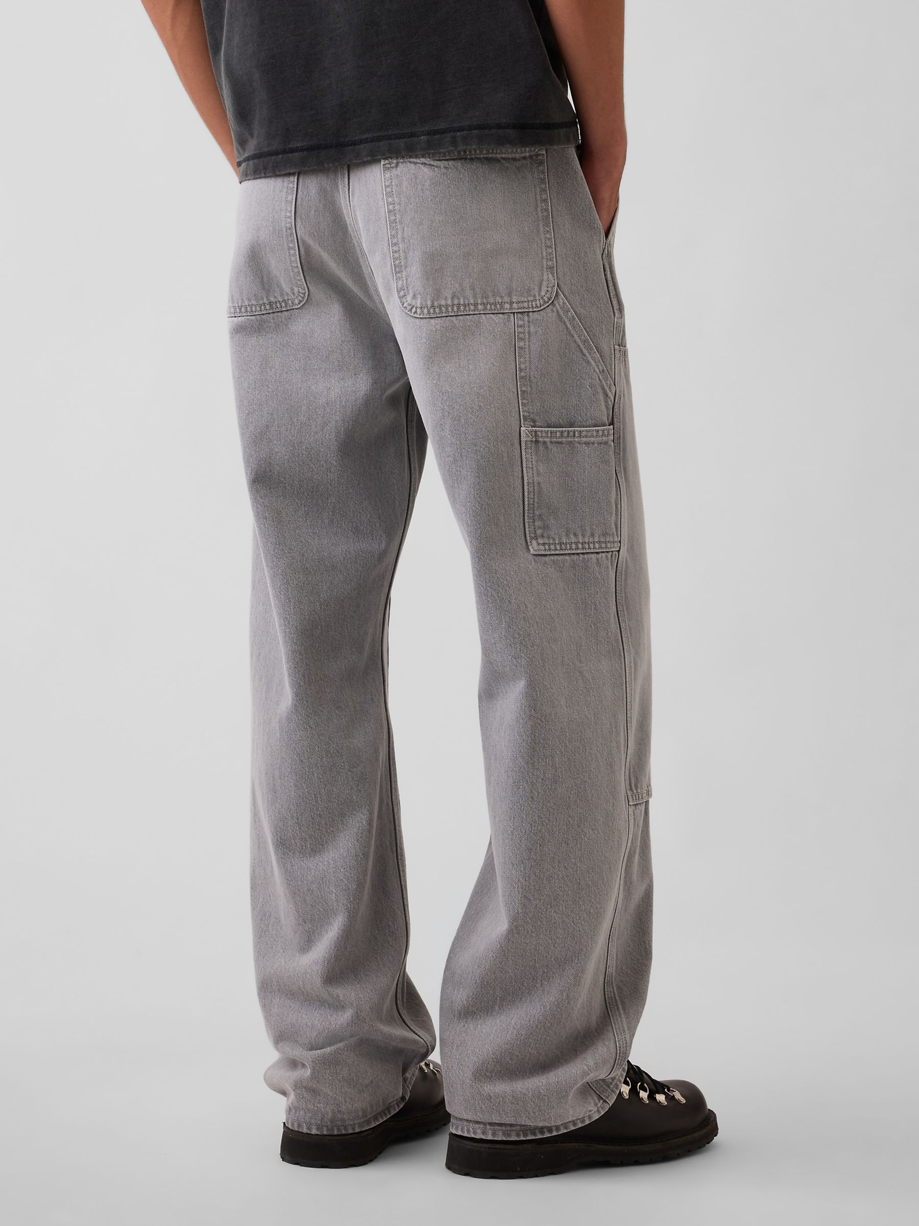 Grey 90s Loose Double-Knee Carpenter Jeans - Image 2 of 6 Grey 90s Loose Double-Knee Carpenter Jeans - Image 2 of 6