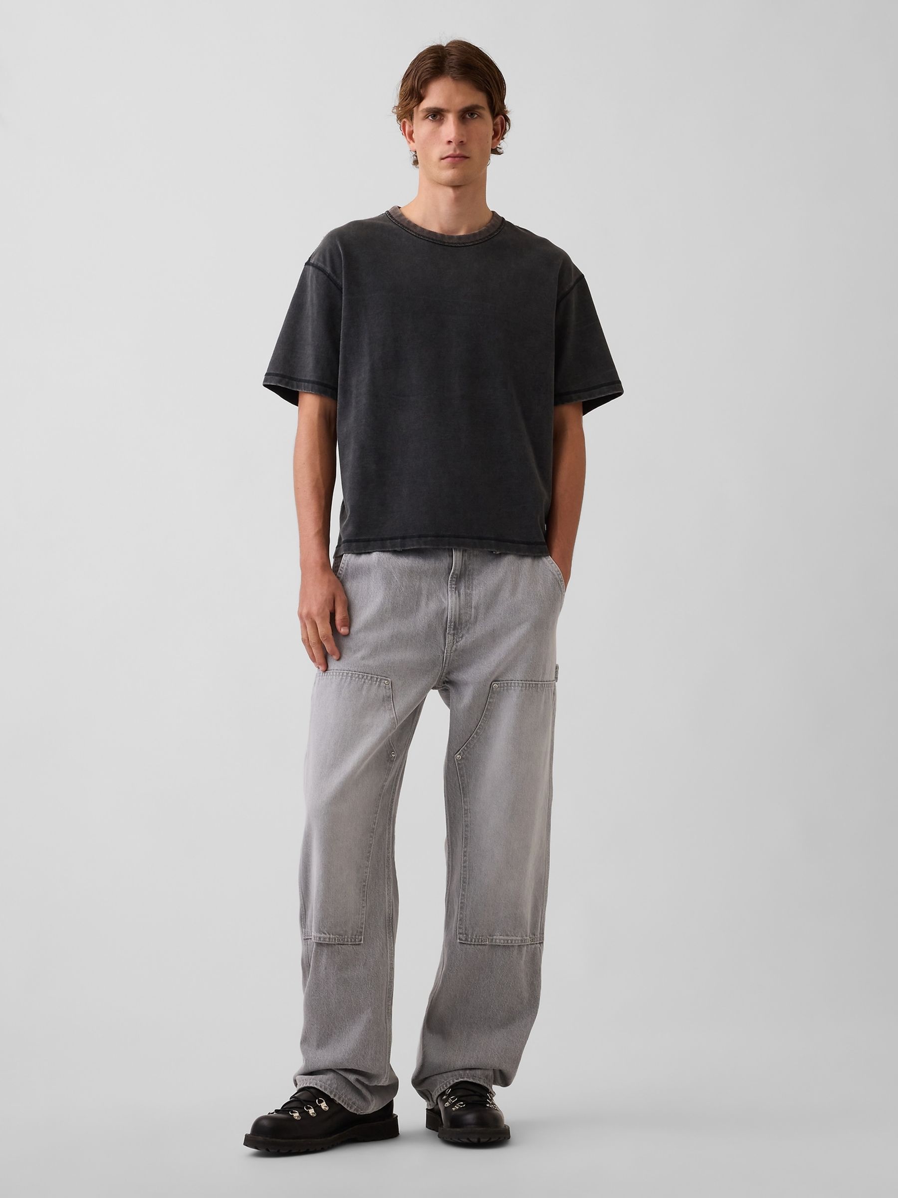 Grey 90s Loose Double-Knee Carpenter Jeans - Image 4 of 6