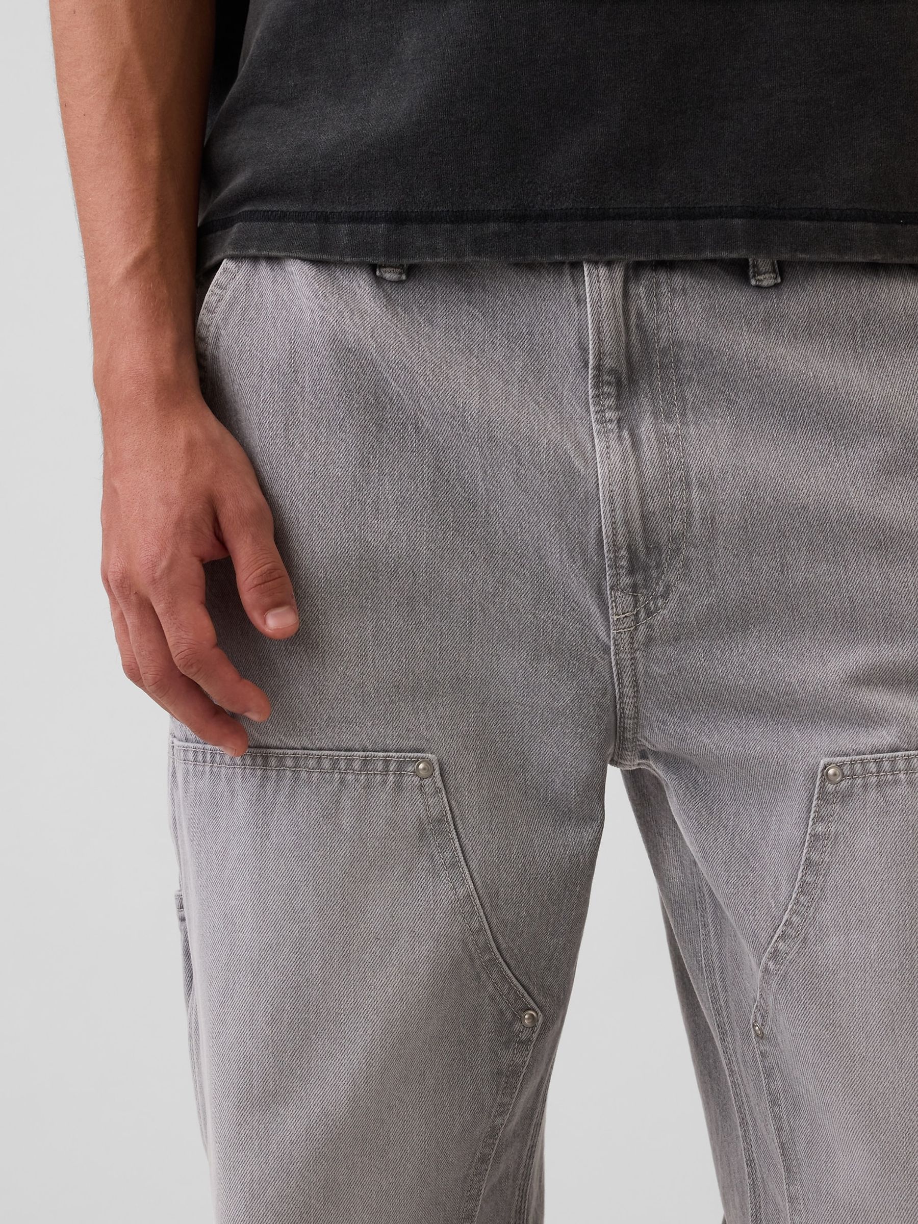 Grey 90s Loose Double-Knee Carpenter Jeans - Image 6 of 6 Grey 90s Loose Double-Knee Carpenter Jeans - Image 6 of 6