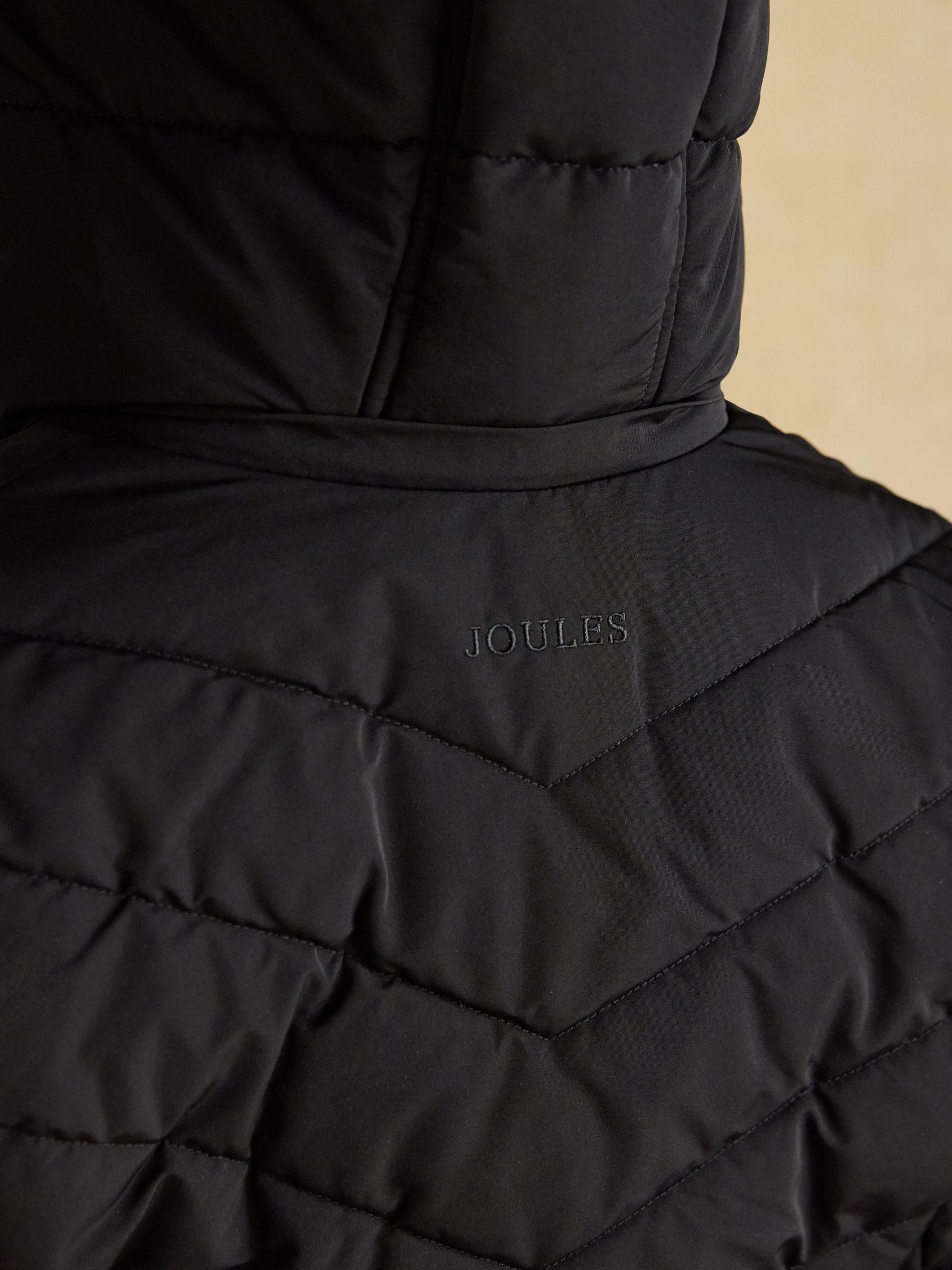 Aspen Black Showerproof Padded Coat with Faux Fur Hood - Image 10 of 12