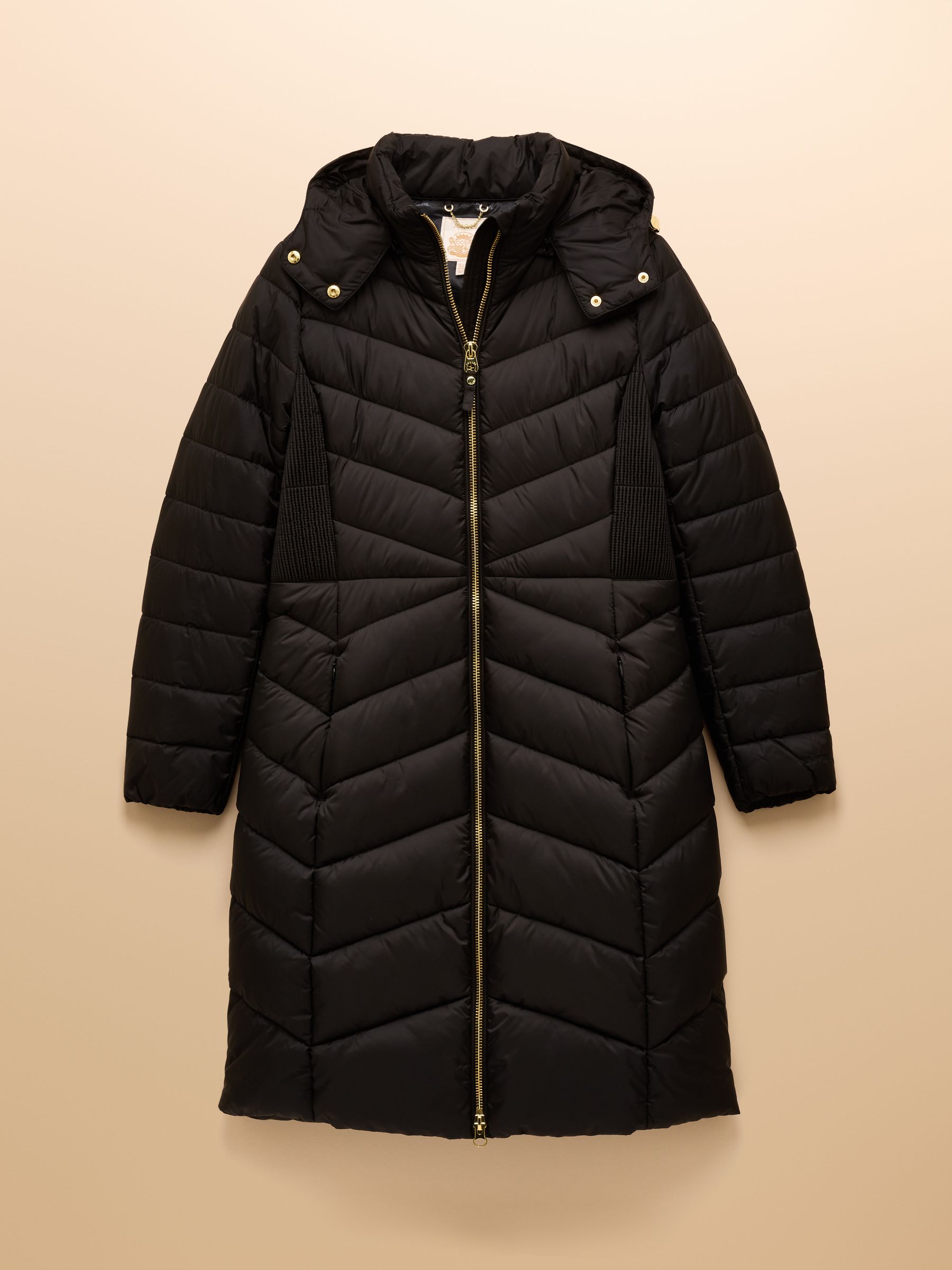 Pembury Black Showerproof Longline Padded Coat with Hood - Image 11 of 11 Pembury Black Showerproof Longline Padded Coat with Hood - Image 11 of 11