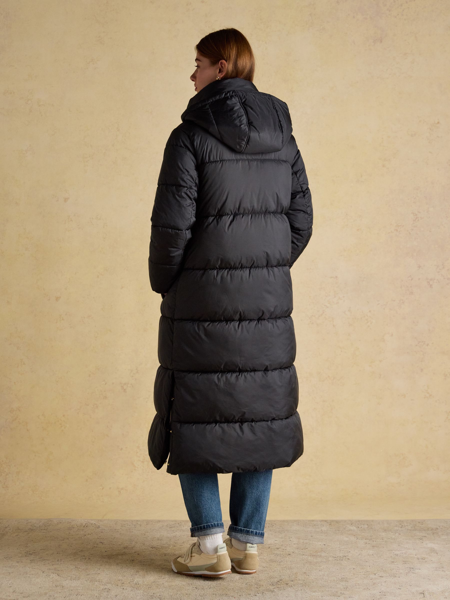 Pitchside Black Longline Showerproof Padded Coat - Image 2 of 11