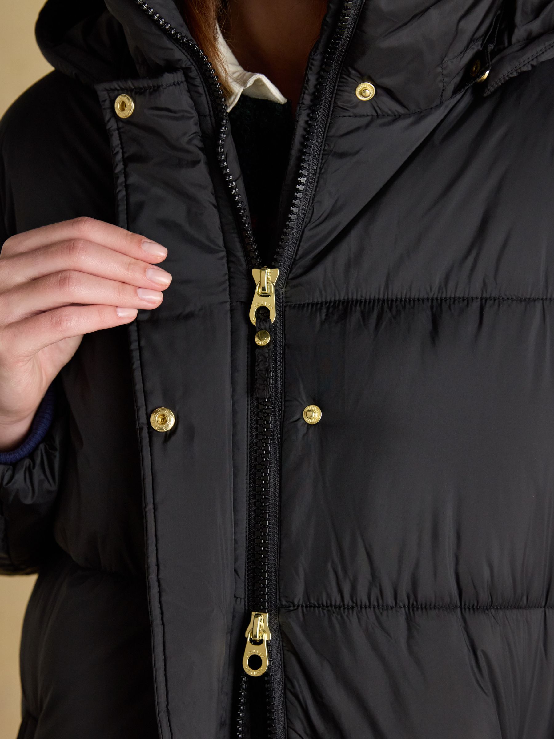 Pitchside Black Longline Showerproof Padded Coat - Image 4 of 11