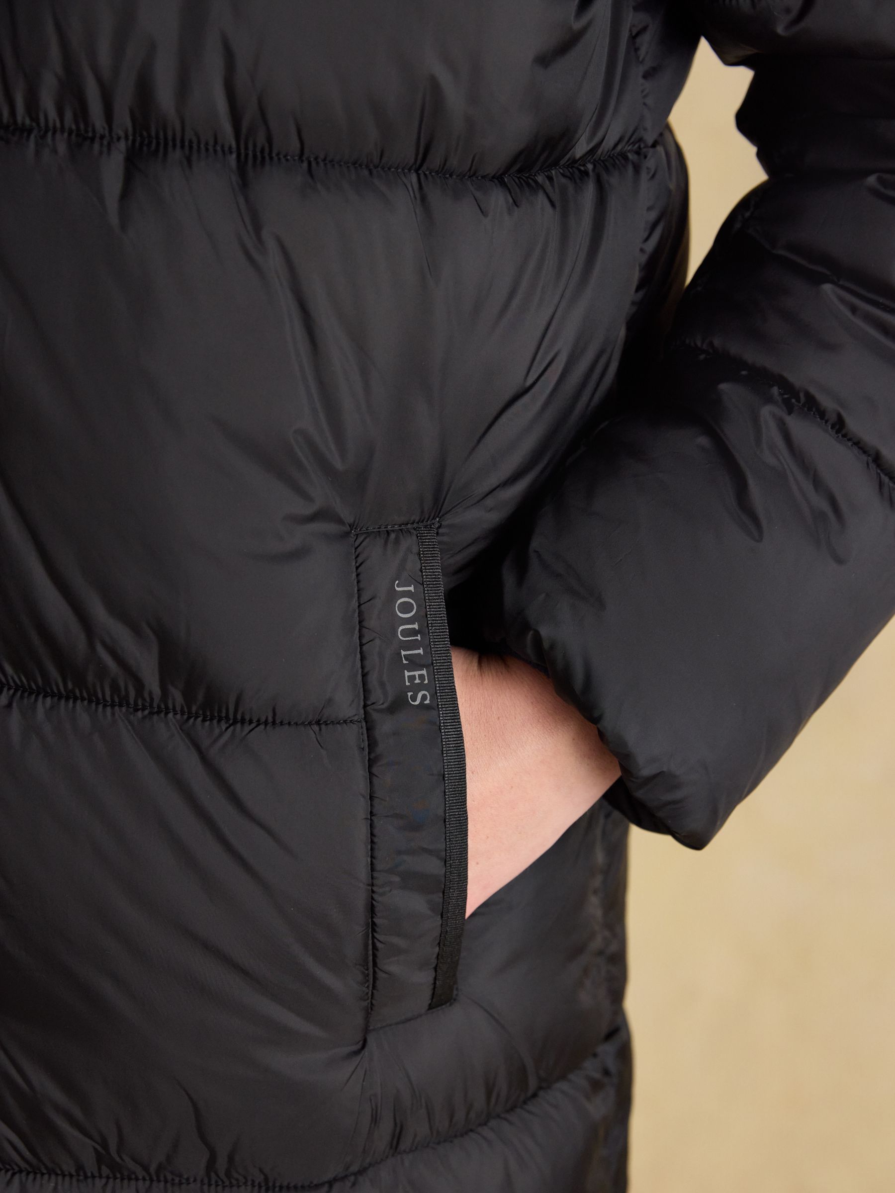 Pitchside Black Longline Showerproof Padded Coat - Image 8 of 11