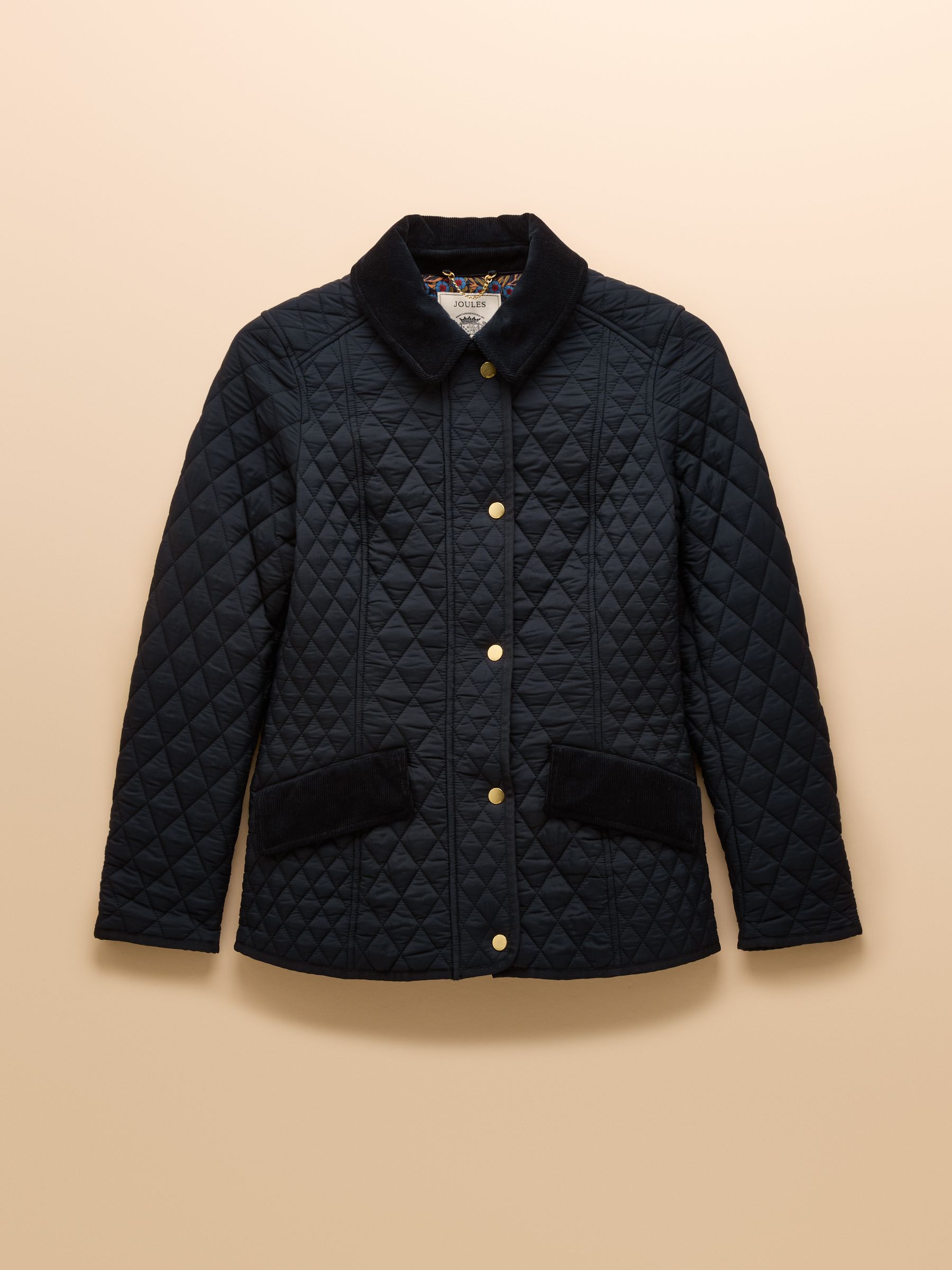 Highclere Navy Showerproof Diamond Quilted Jacket with Adjustable Waist - Image 12 of 12