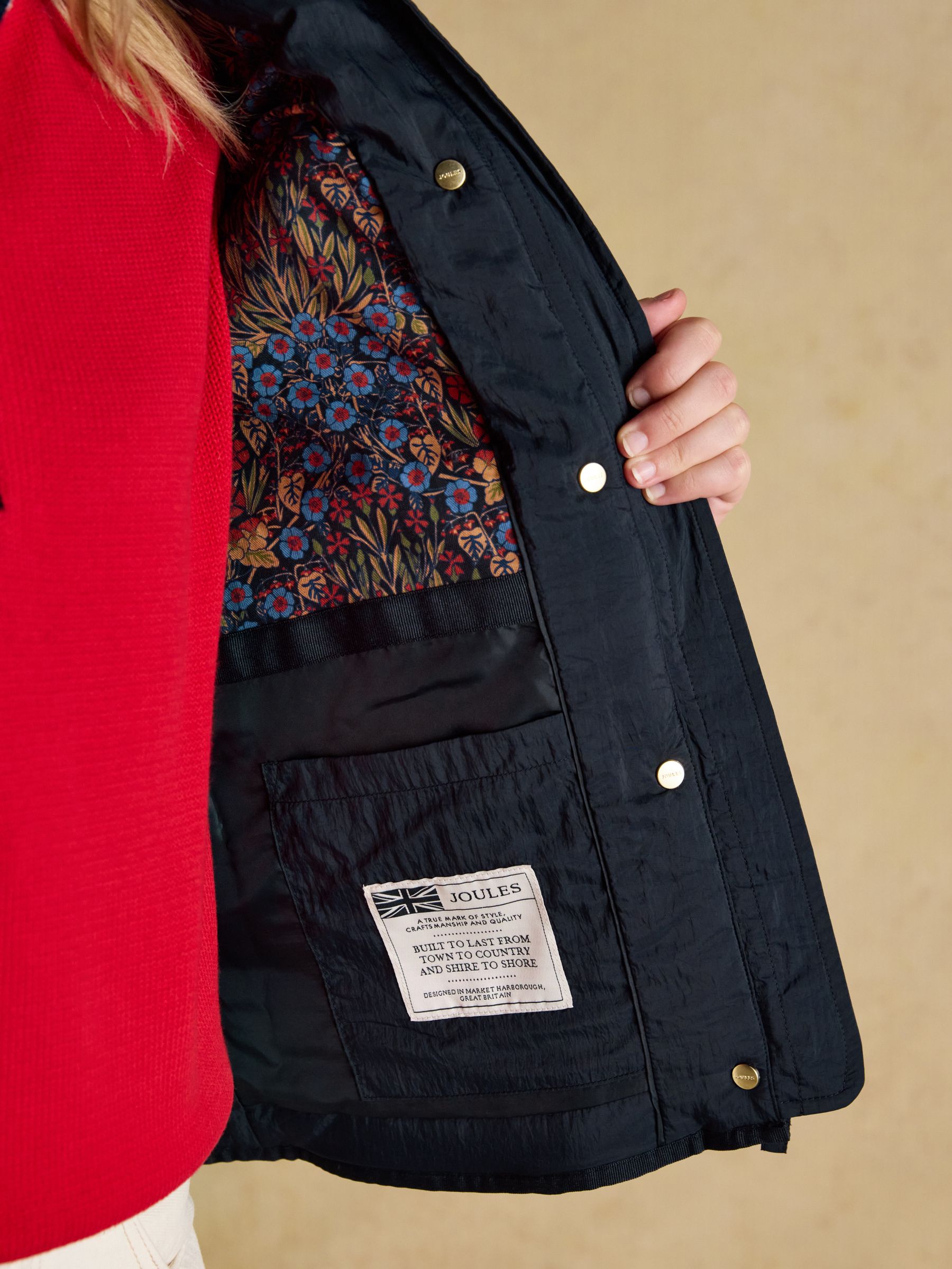 Highclere Navy Showerproof Diamond Quilted Jacket with Adjustable Waist - Image 7 of 12