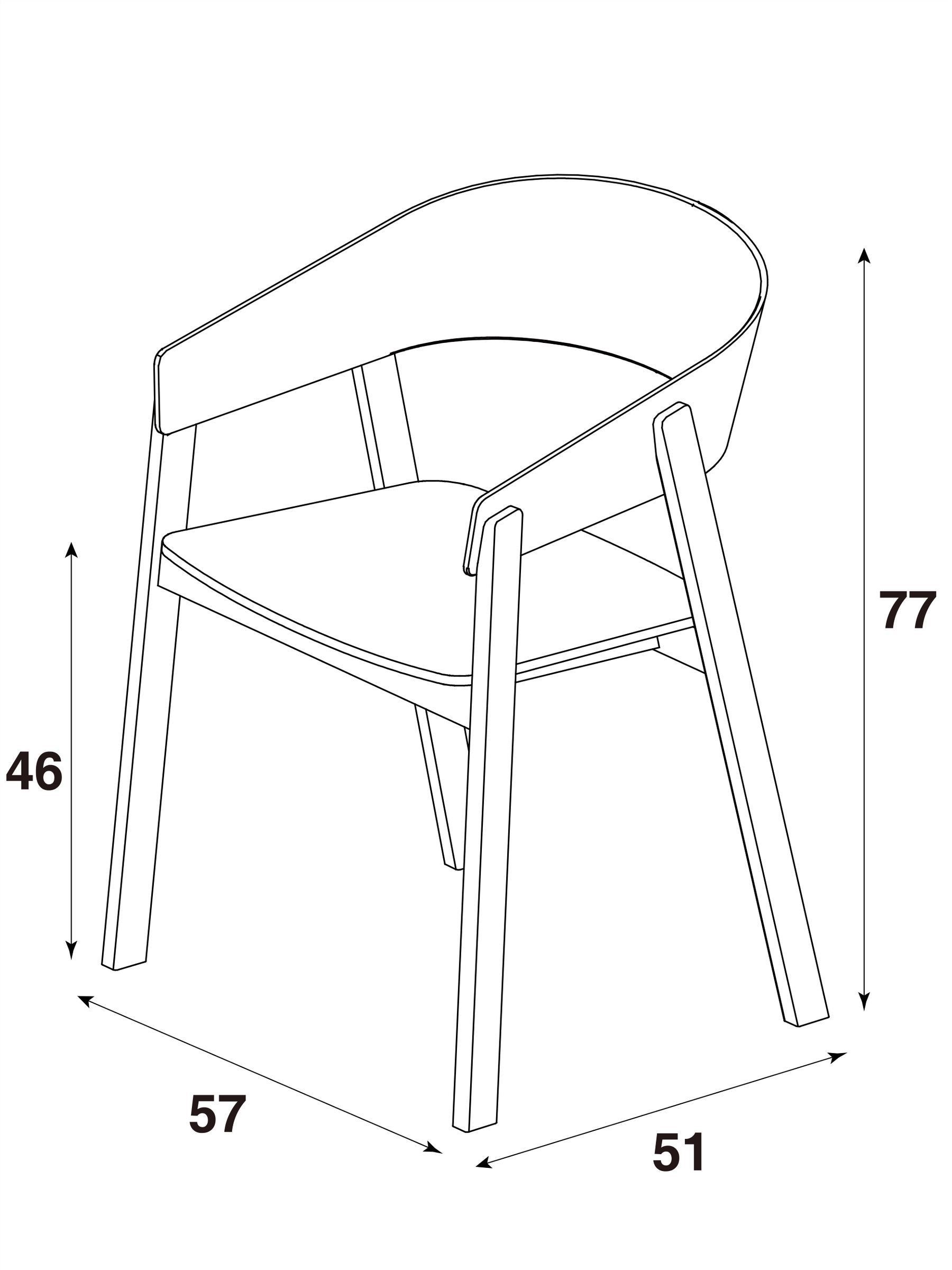 Set of 2 Aster Dining Chairs in Dark Stained Wood - Image 4 of 6