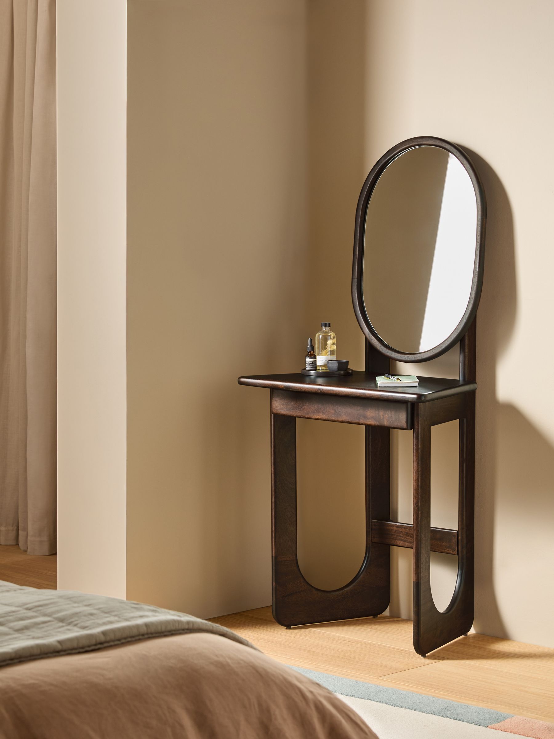 Arlo Console Dressing Table in Dark Brown - Image 2 of 6