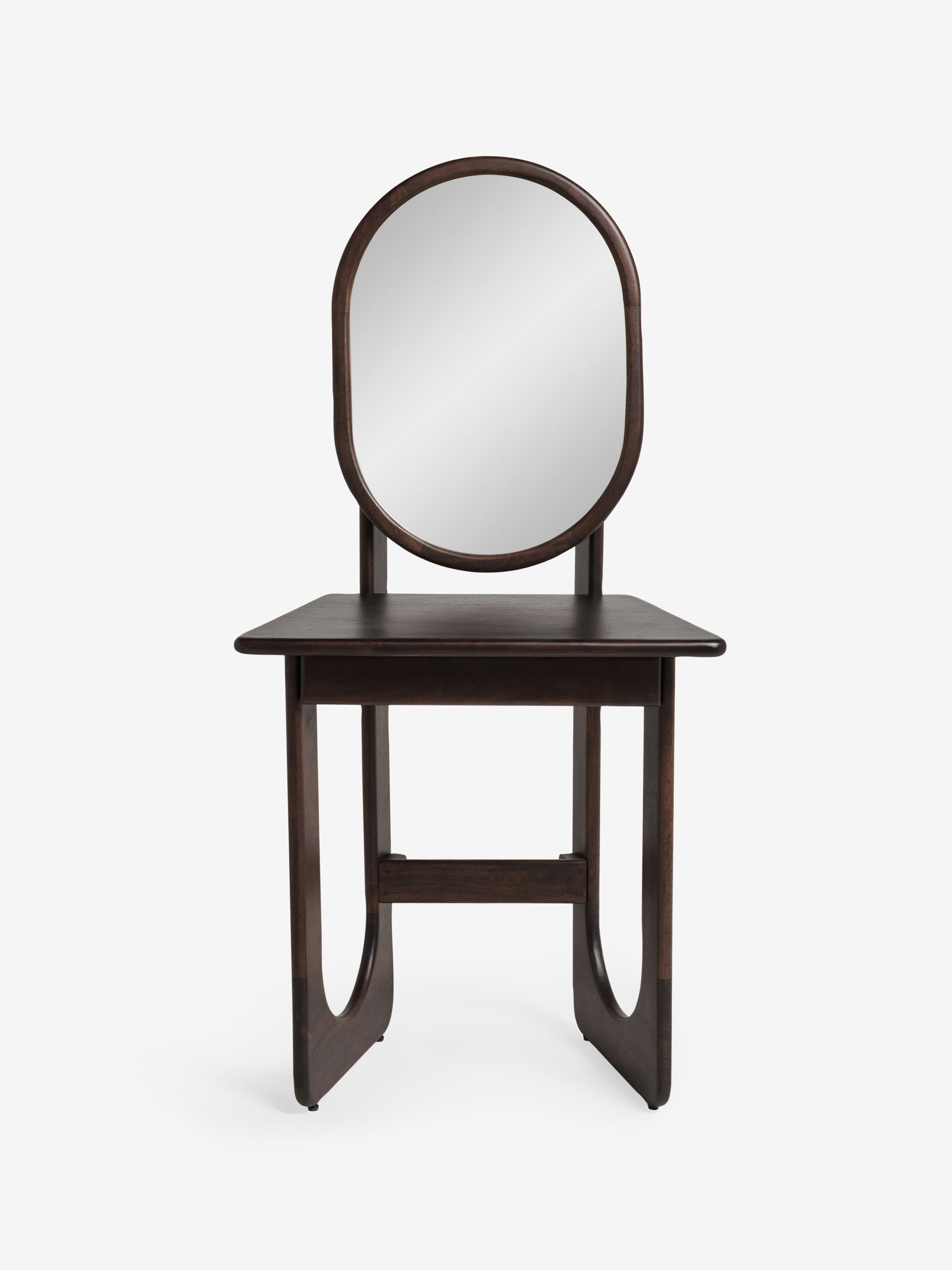 french connection brown dress Dark Brown Wooden Arched Dressing Table Mirror main image 1