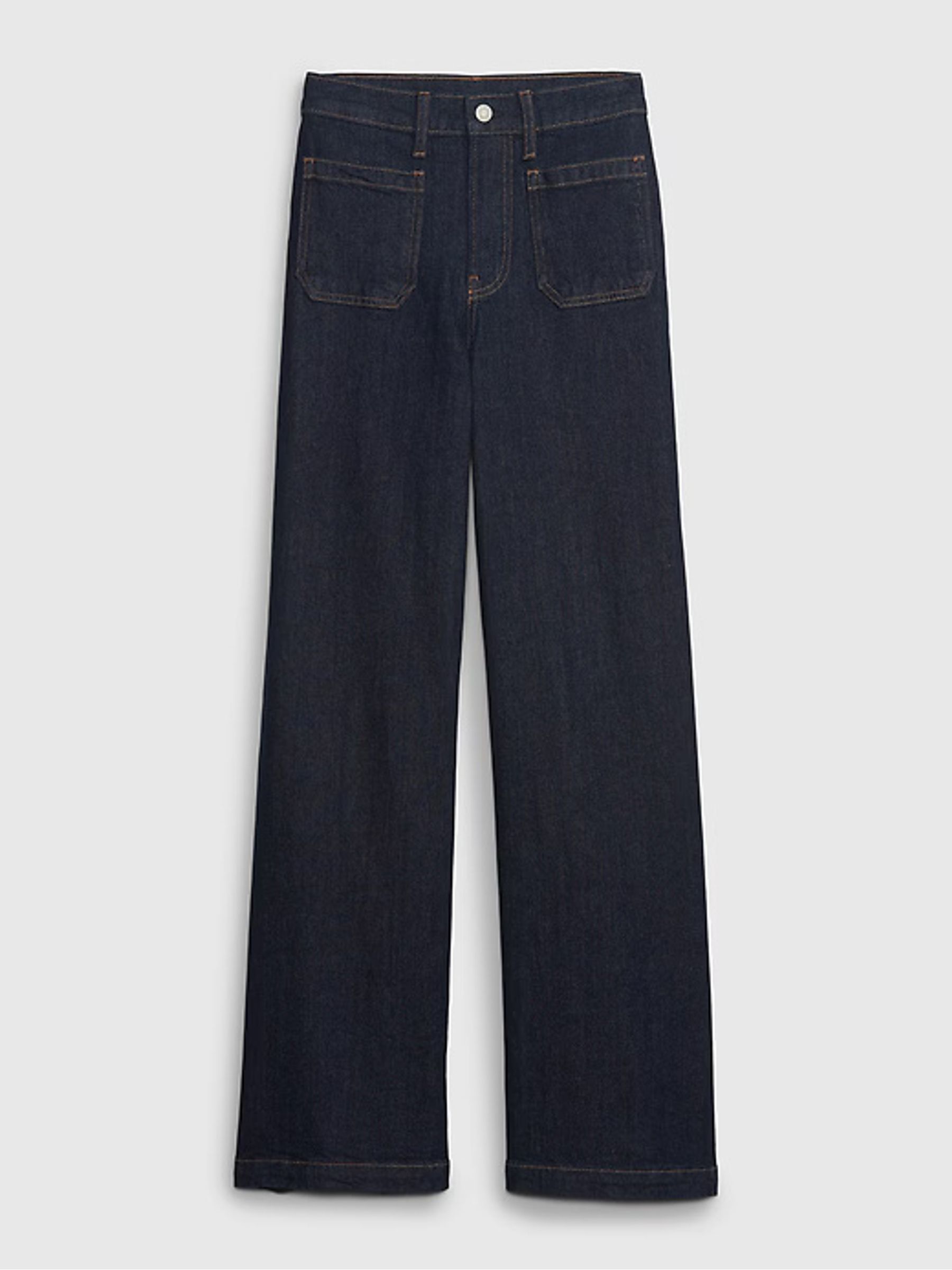 Dark Blue High Waisted Stride Wide-Leg Jeans - Image 6 of 6