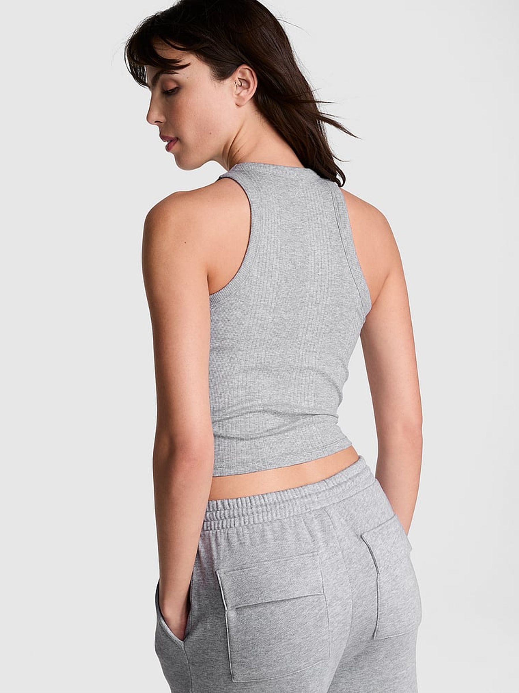 Grey Heather Rib Tank Top - Image 2 of 3