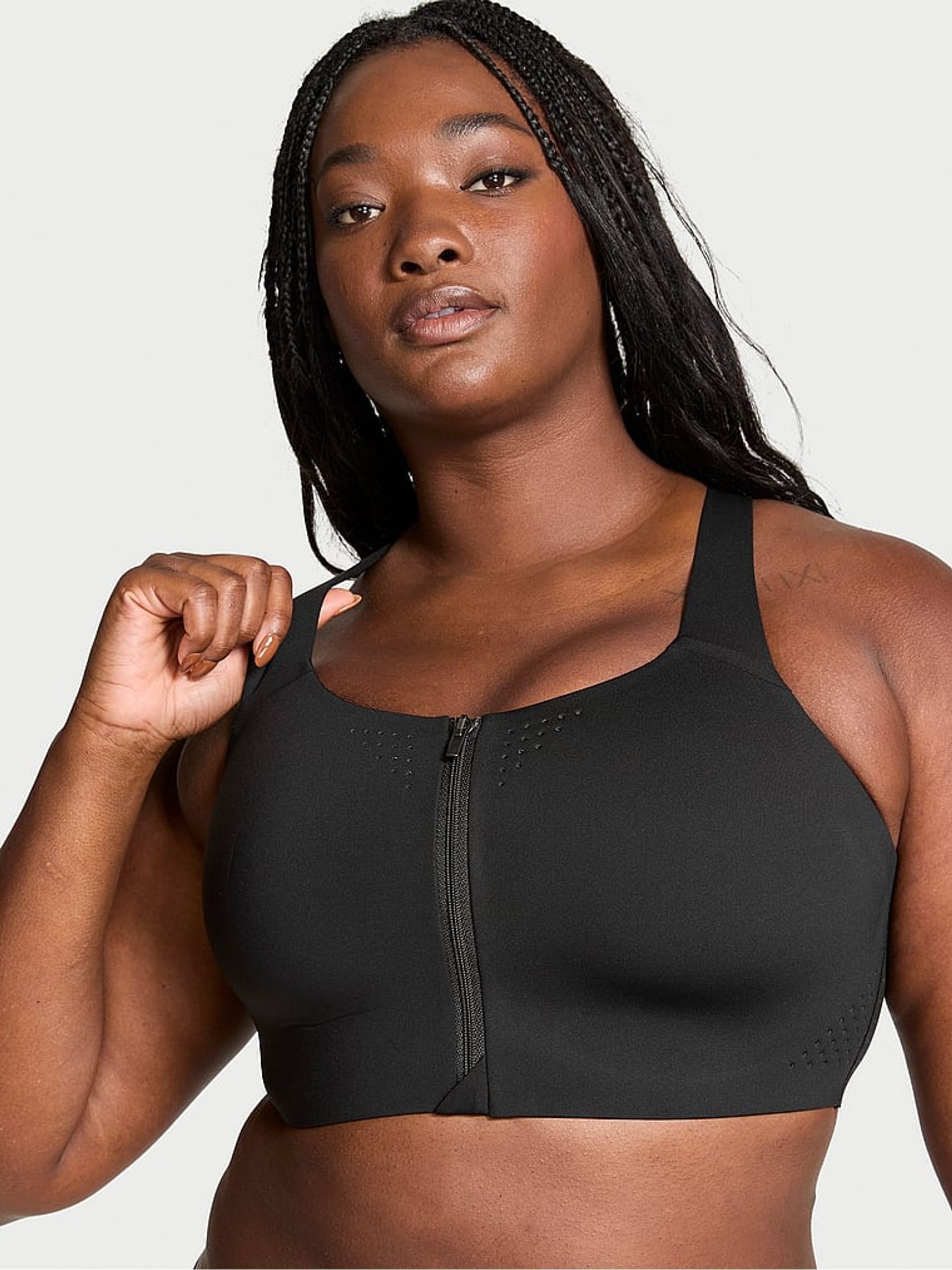 Black Front Close Featherweight Max High Support Sports Bra - Image 1 of 3