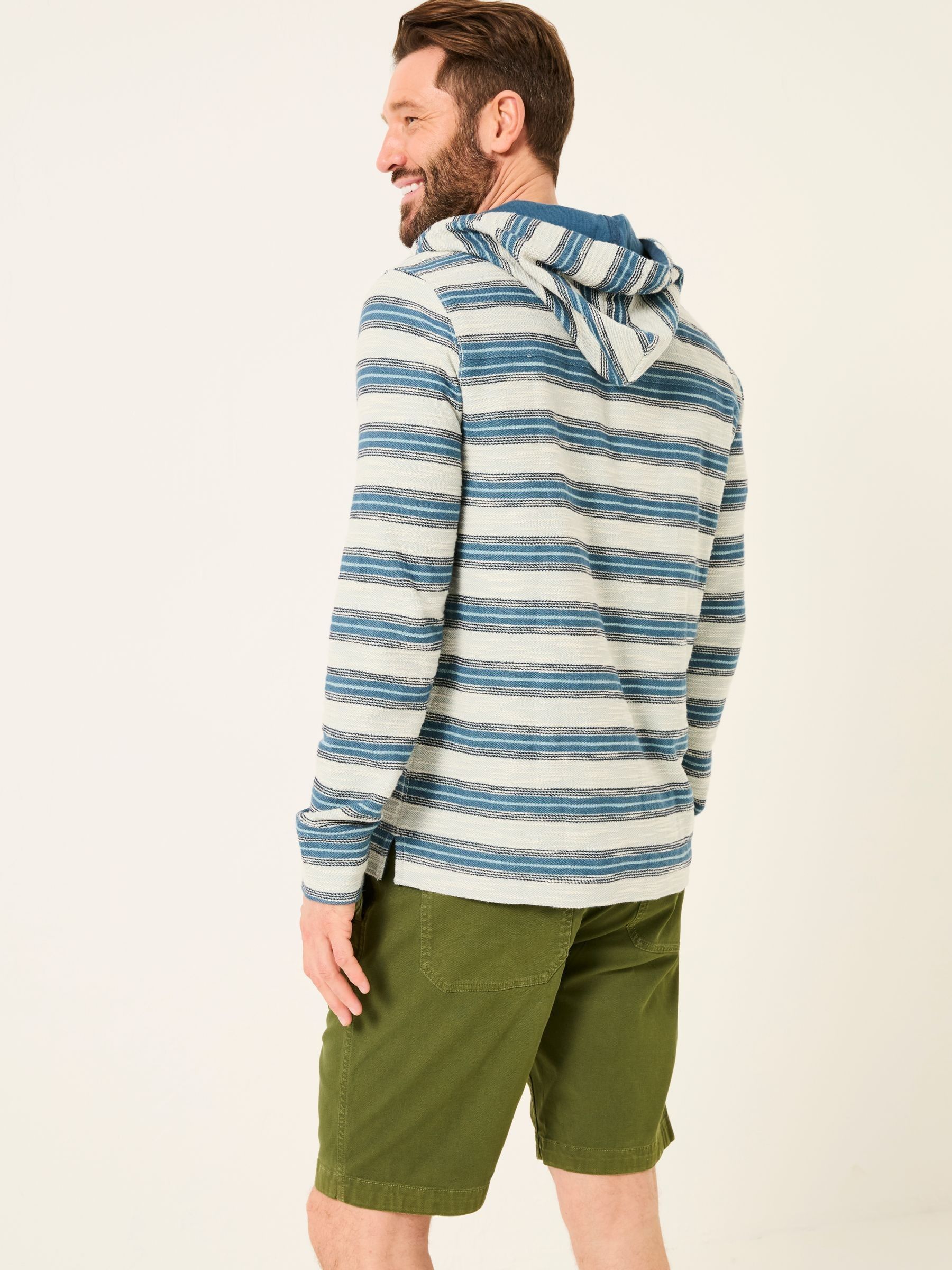 Trescowe Blue Stripe Half Zip Sweat - Image 3 of 9
