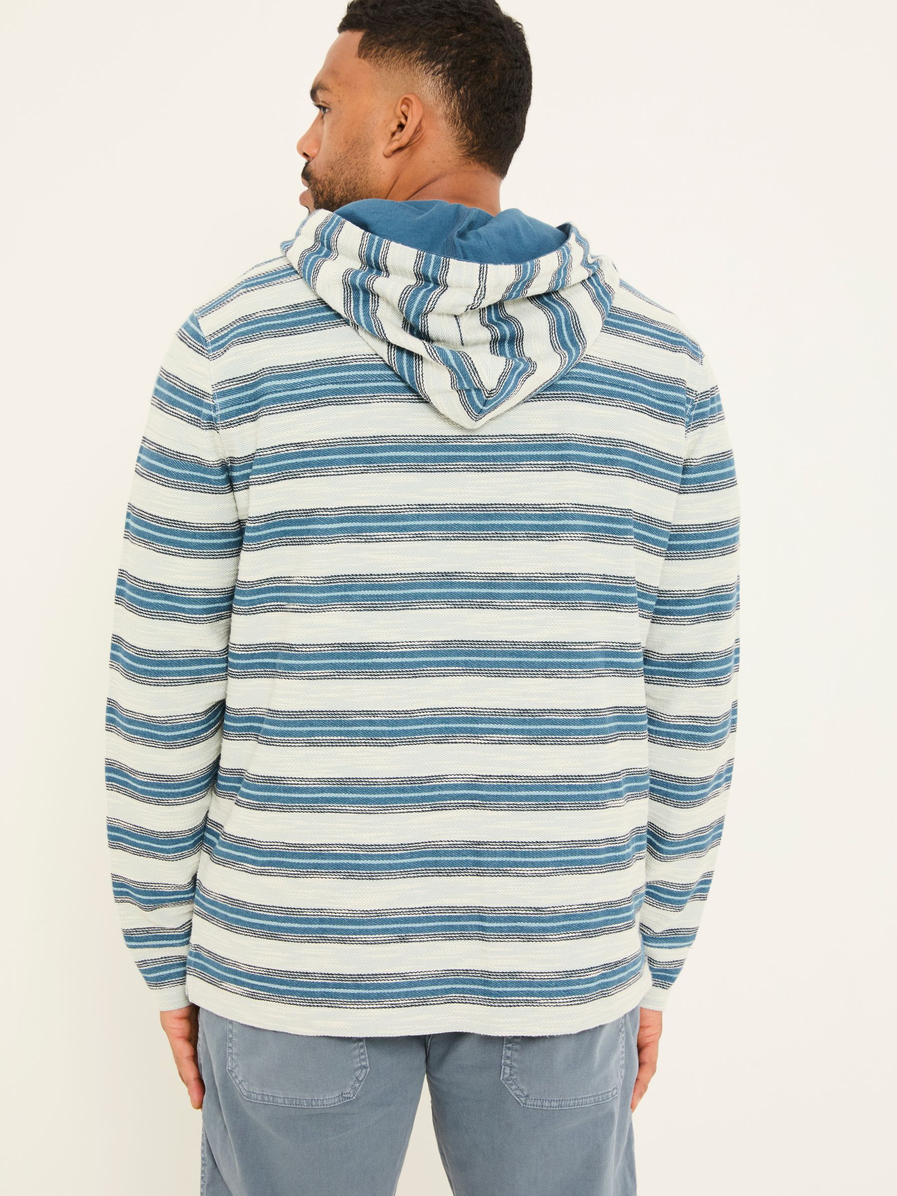 Trescowe Blue Stripe Half Zip Sweat - Image 7 of 9