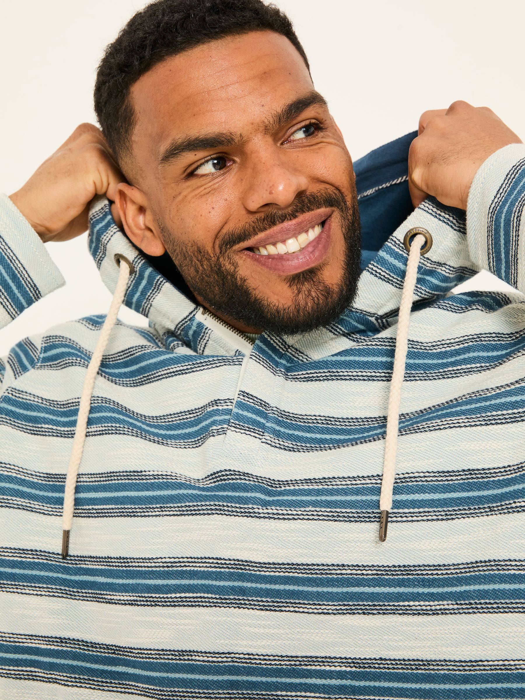 Trescowe Blue Stripe Half Zip Sweat | FatFace USA