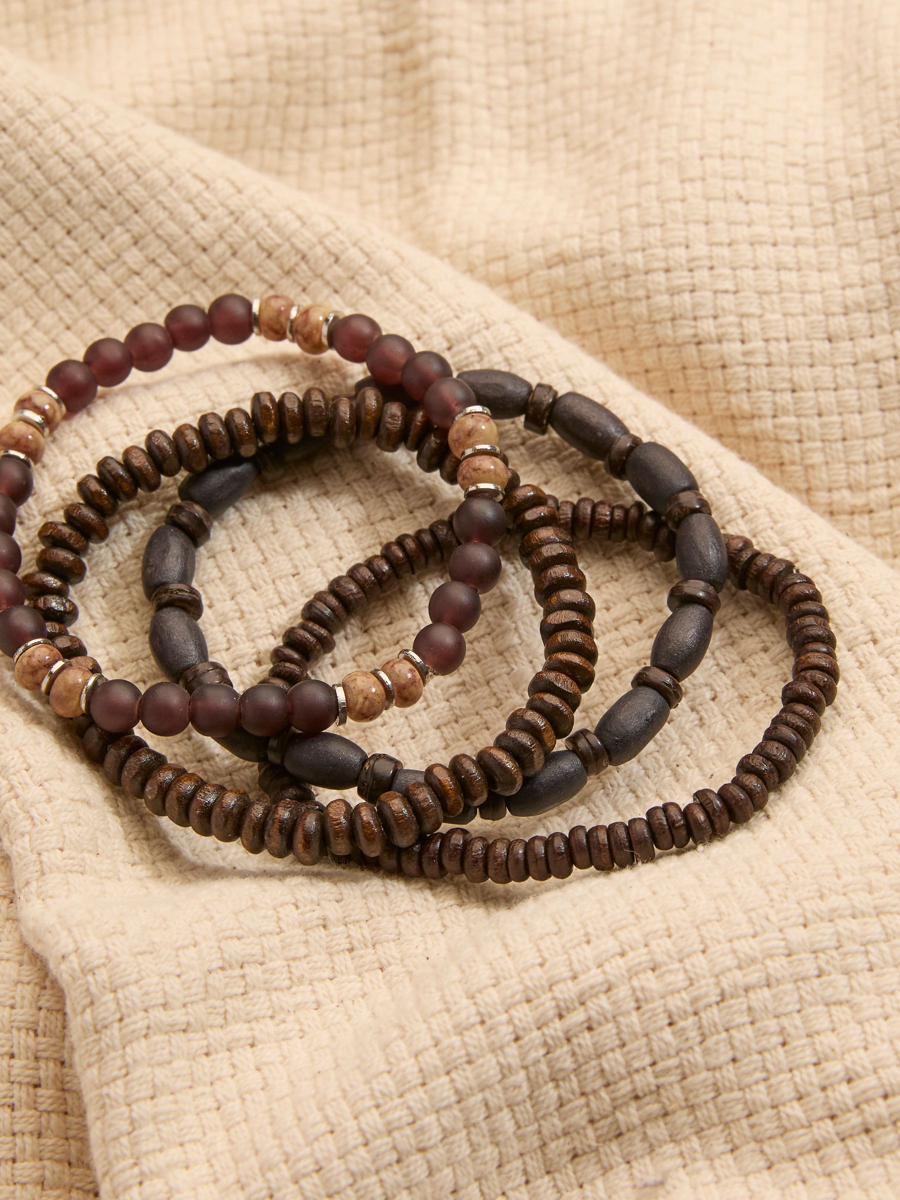 Brown Stretch Bracelet Stack - Image 2 of 2