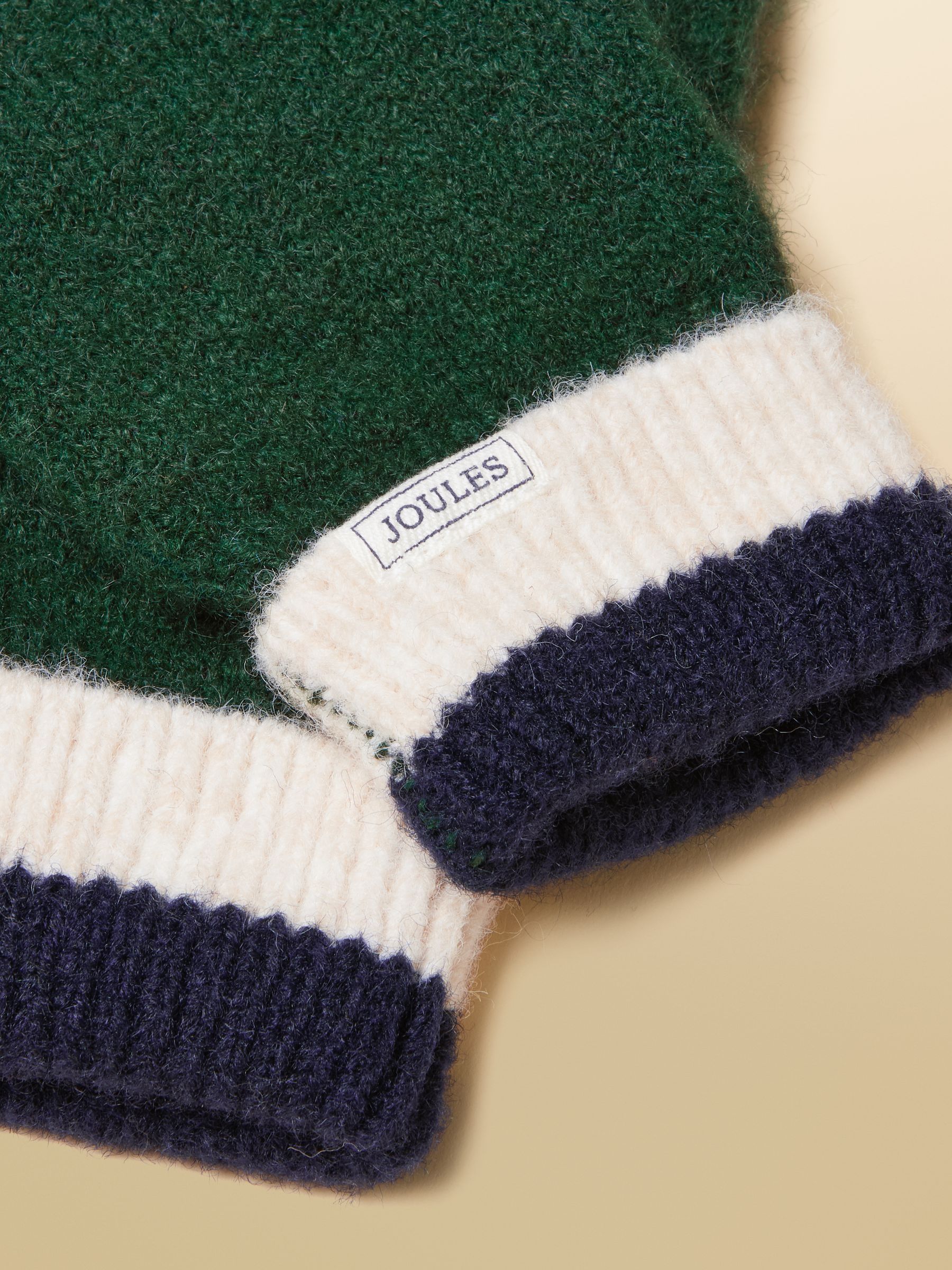 Popley Green & Navy Knitted Gloves - Image 2 of 3