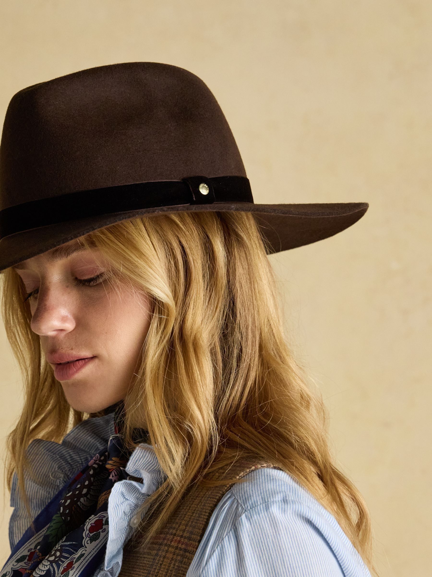 Grove Chocolate Brown Wool Fedora - Image 4 of 8