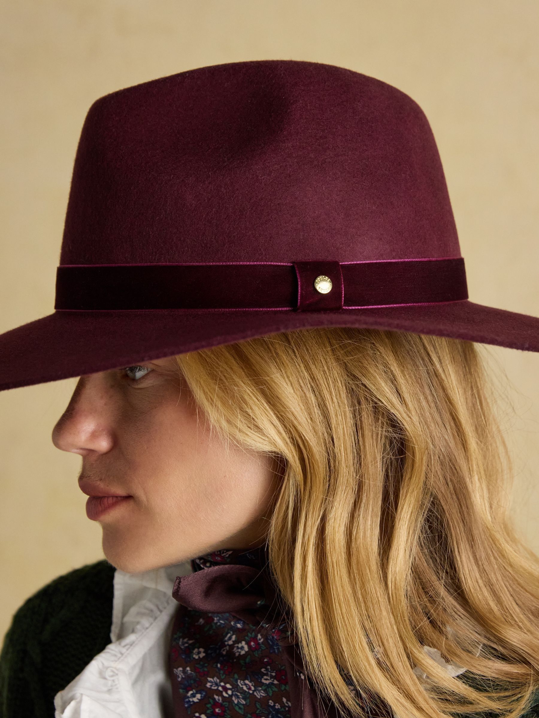 Grove Berry Red Wool Fedora - Image 4 of 8