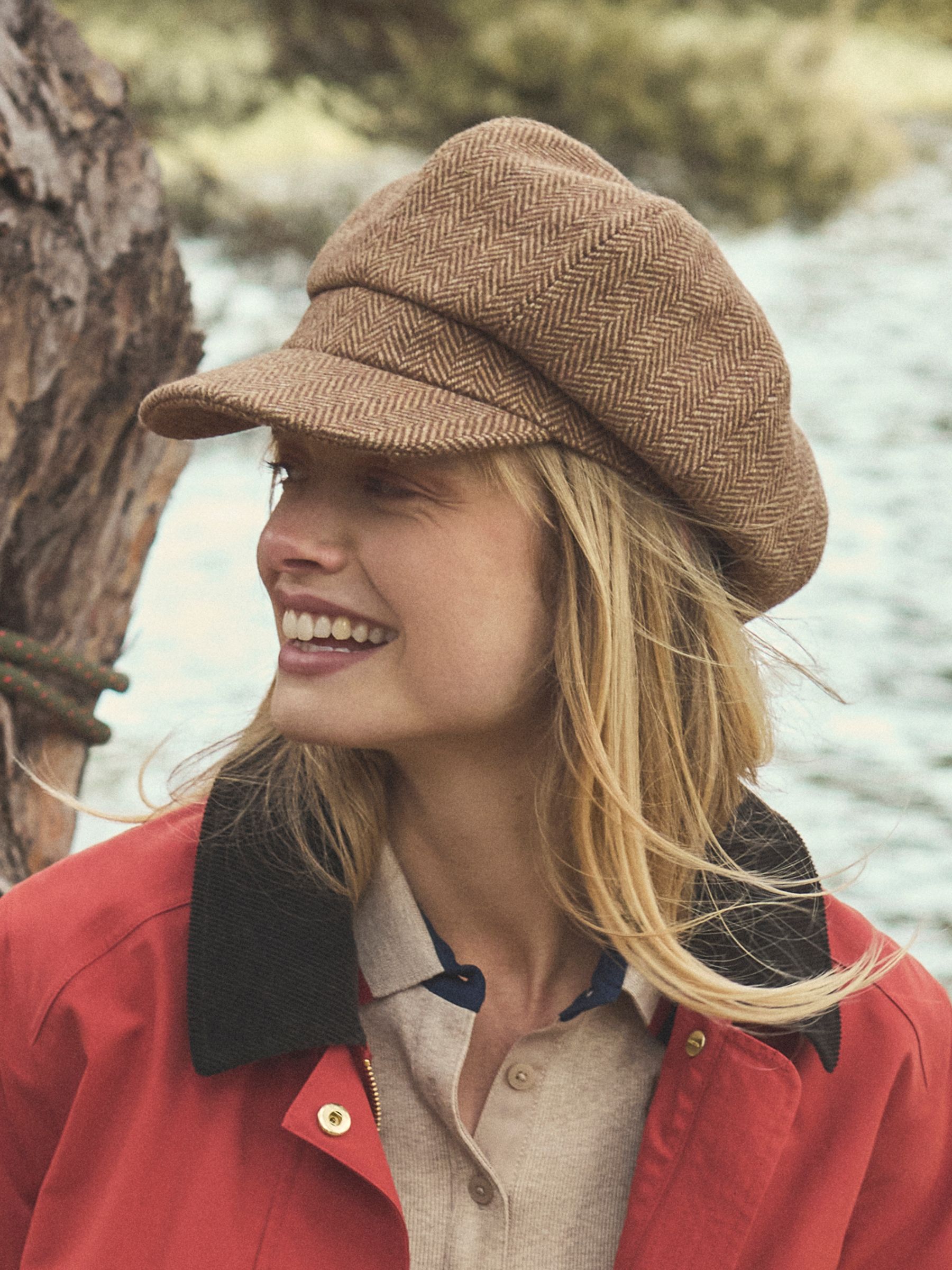 Elvaston Tan Brown Tweed Baker Boy Hat - Image 2 of 8