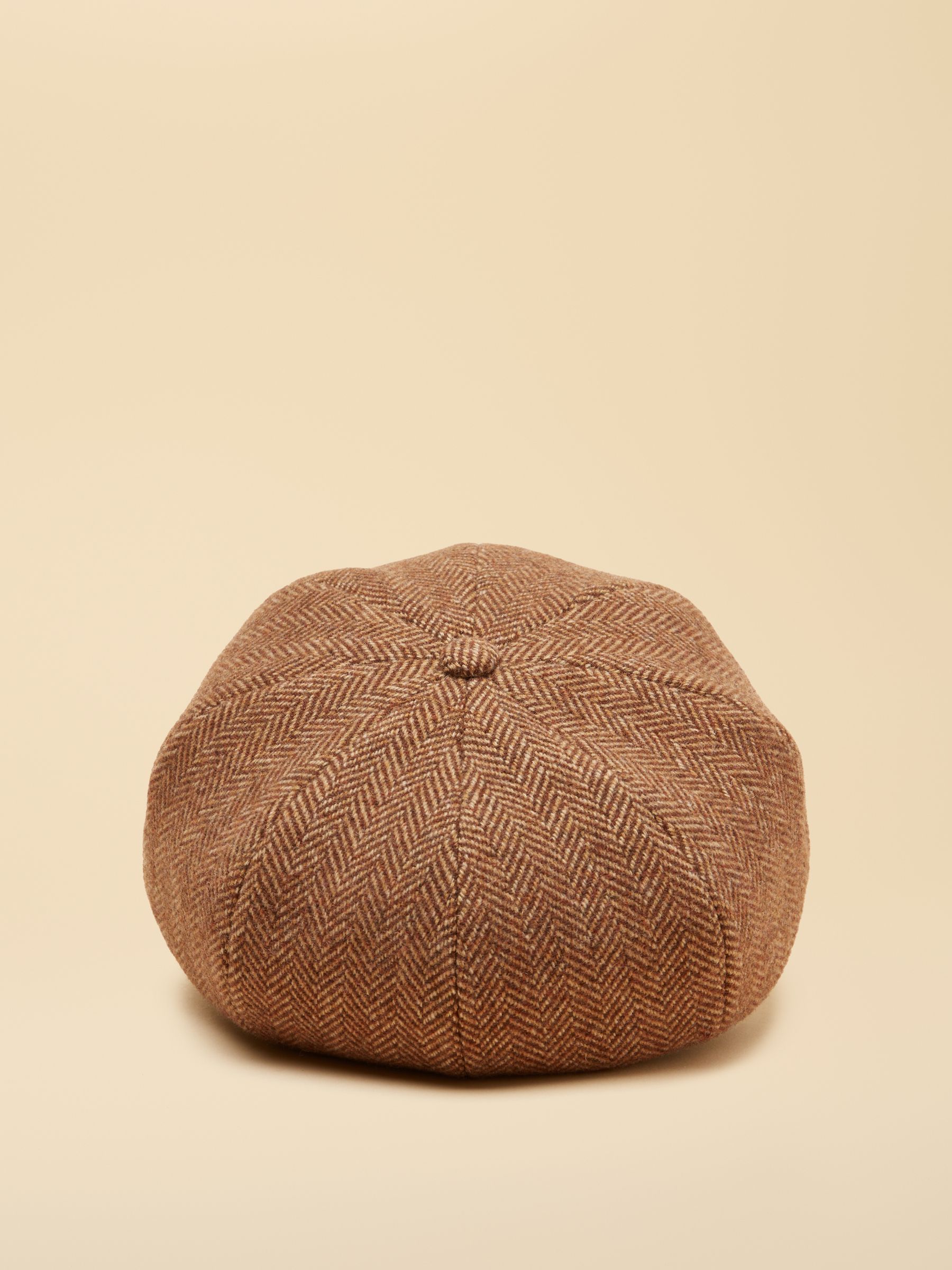 Elvaston Tan Brown Tweed Baker Boy Hat - Image 7 of 8