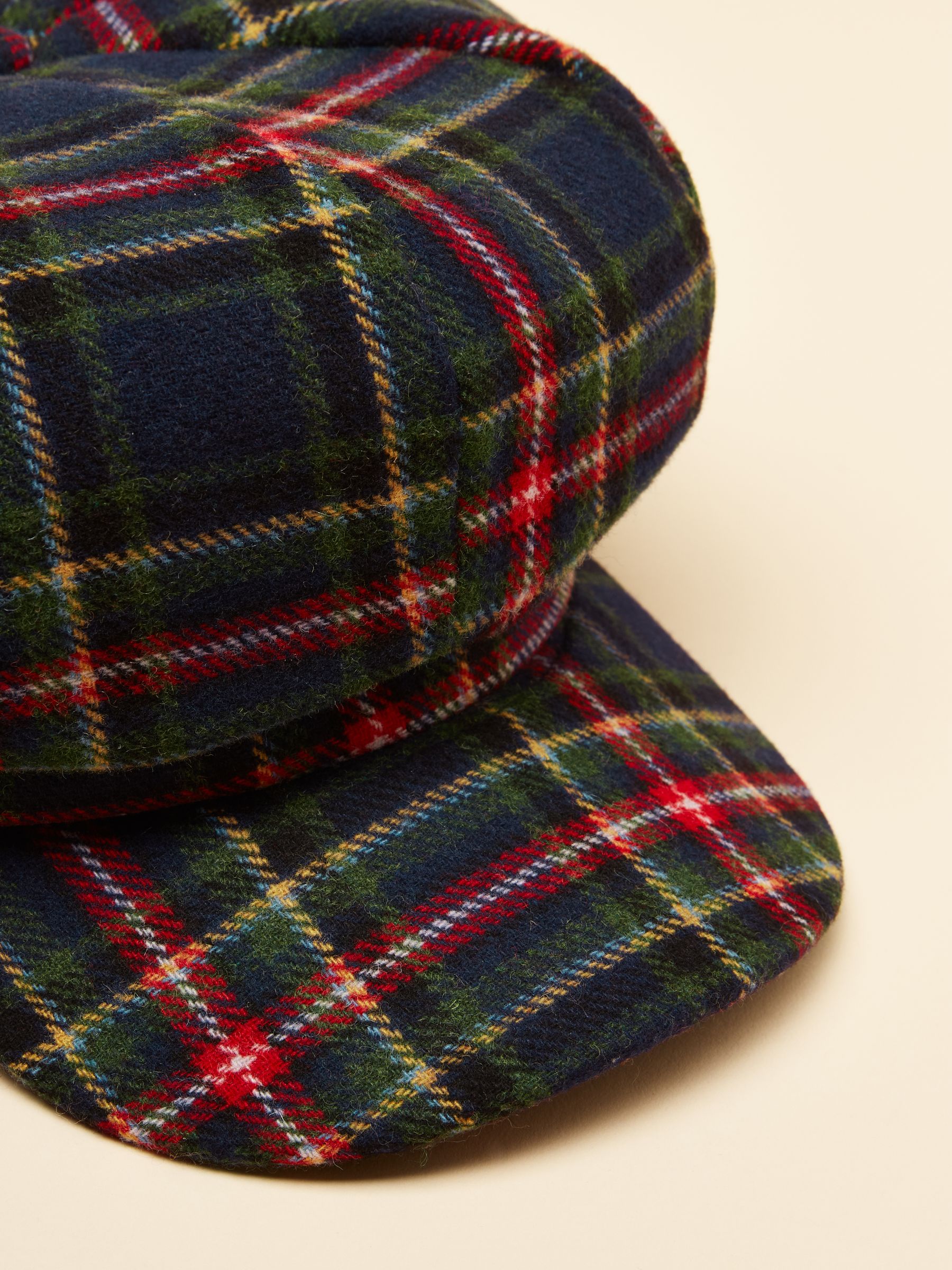 Elvaston Navy/Khaki Check Tweed Baker Boy Hat - Image 6 of 6