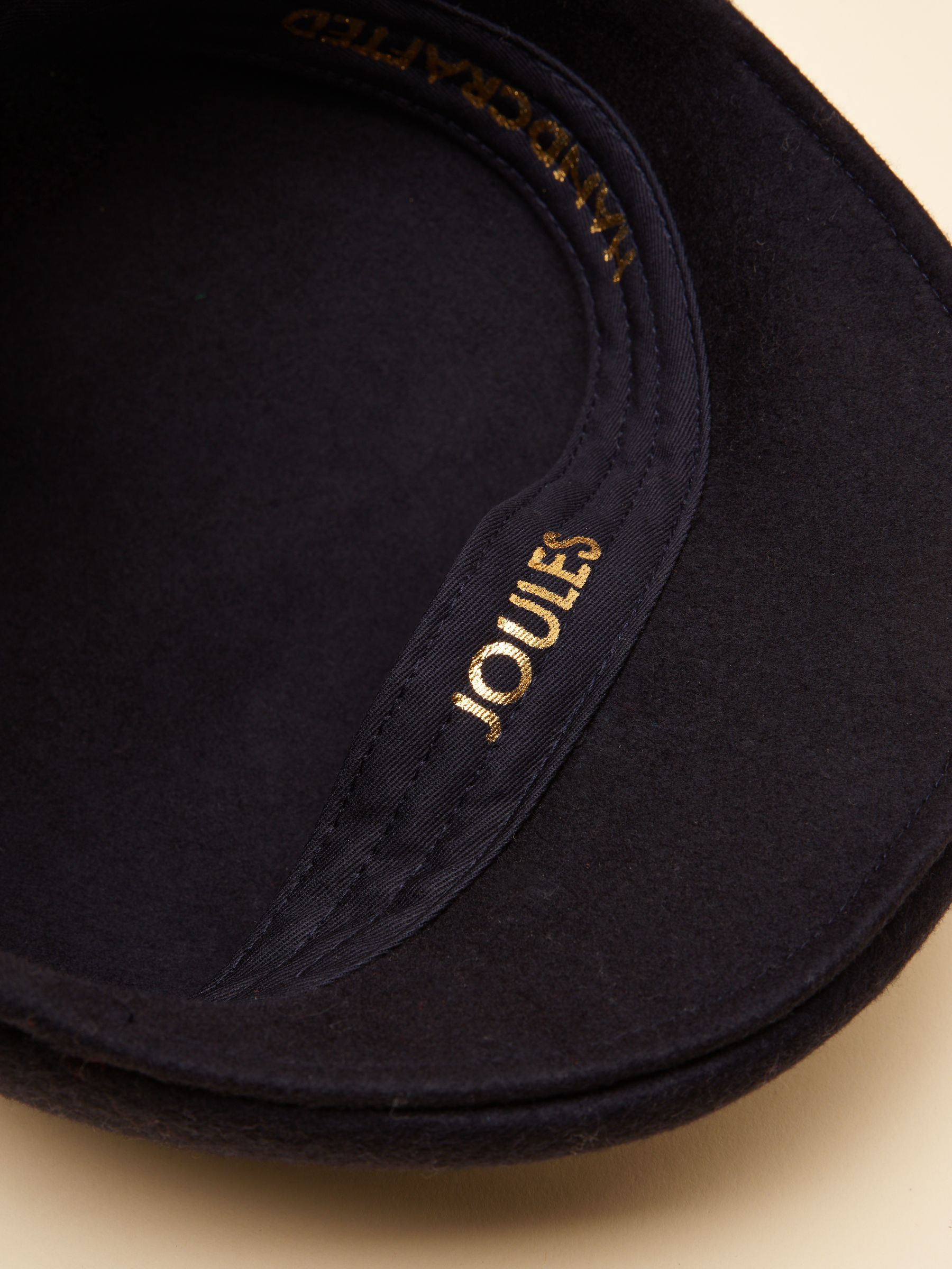 Abingdon Navy Wool Flat Cap - Image 7 of 7