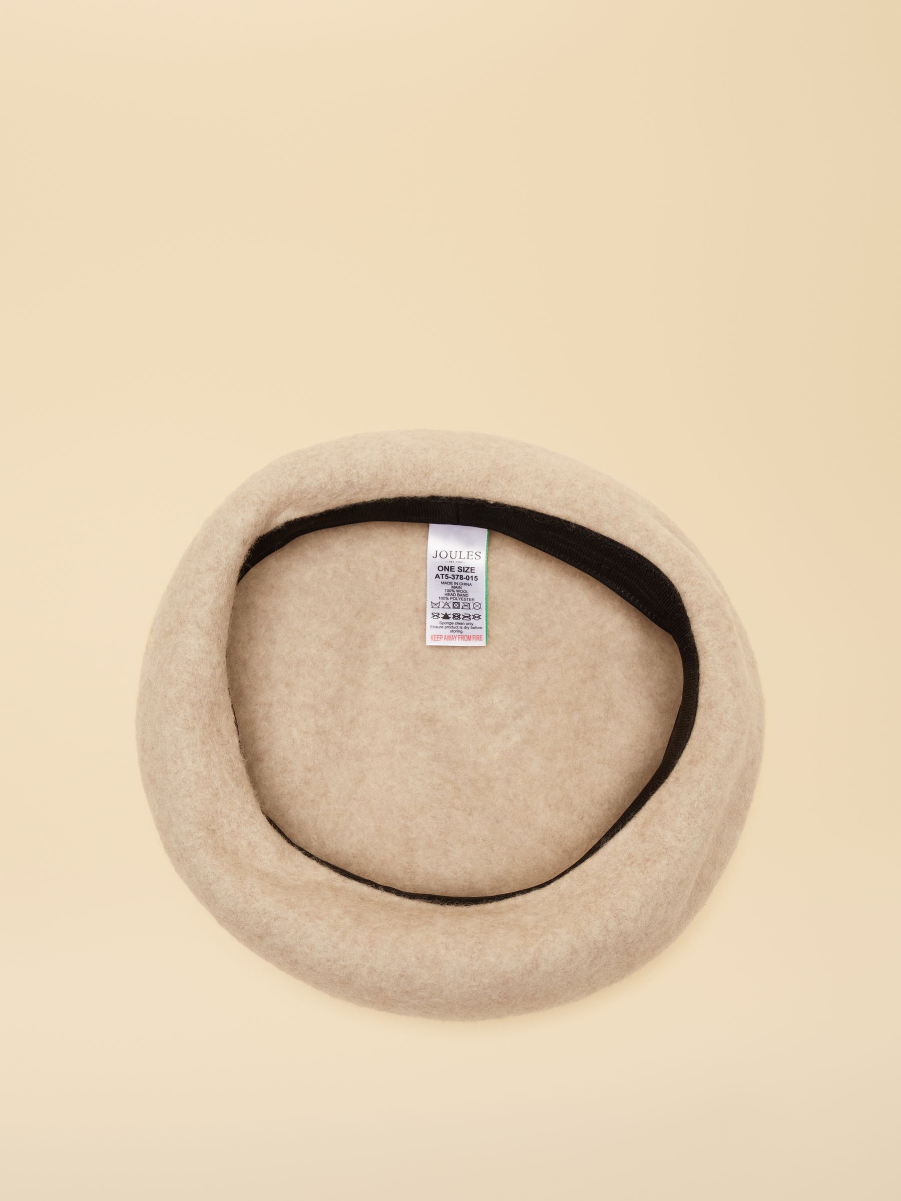 Amelie Cream Adjustable Wool Beret Hat - Image 6 of 7