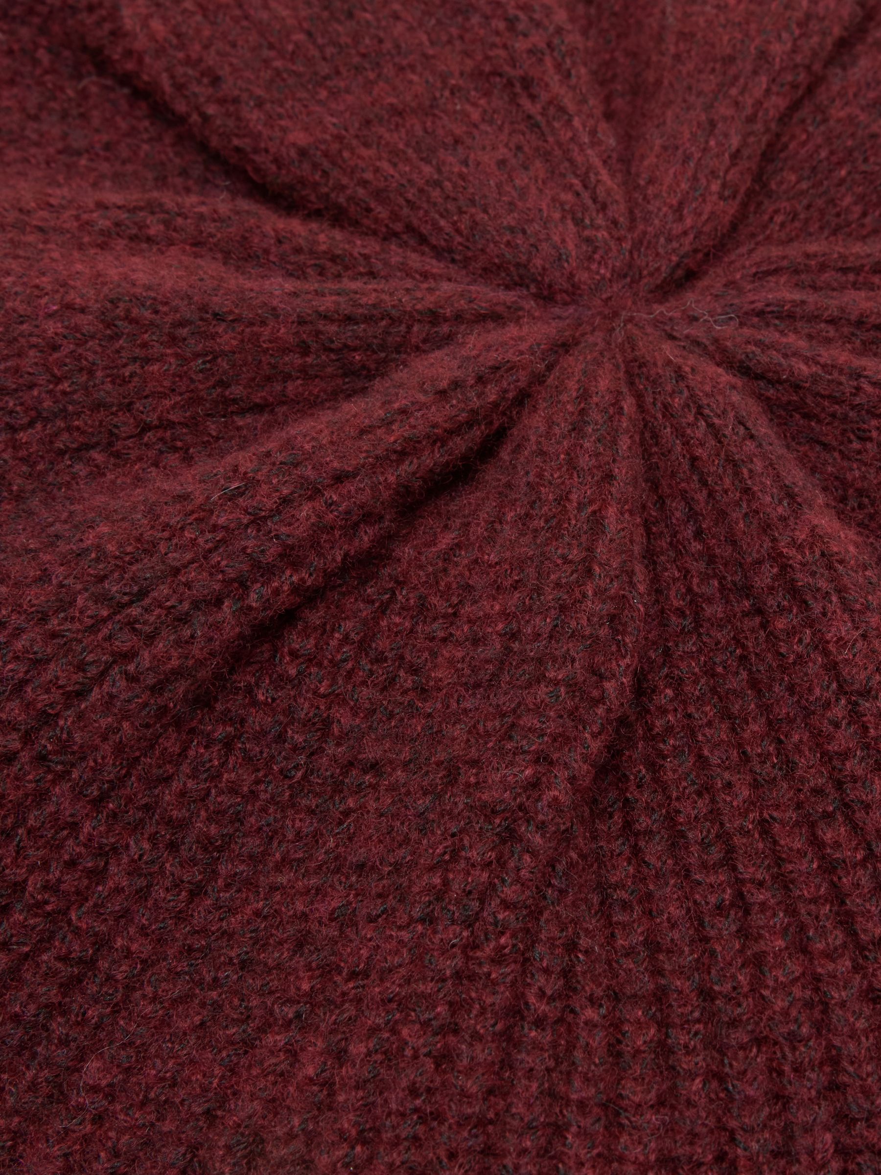 Joelle Berry Red Ribbed Knitted Beret - Image 6 of 7