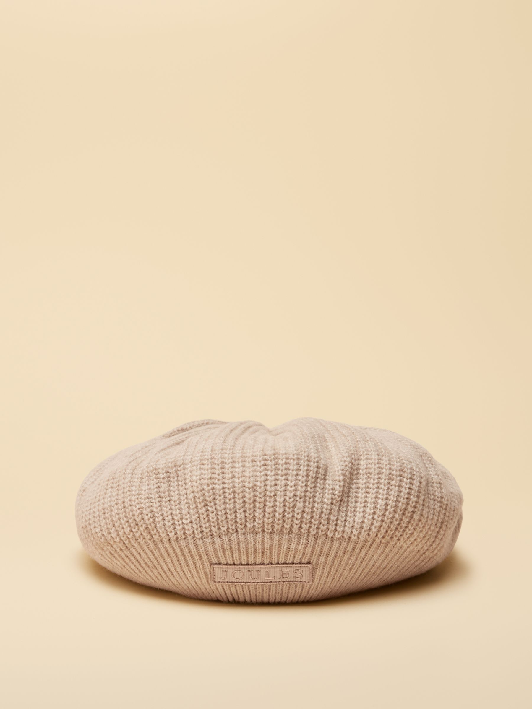 Joelle Oatmeal Ribbed Knitted Beret - Image 4 of 7