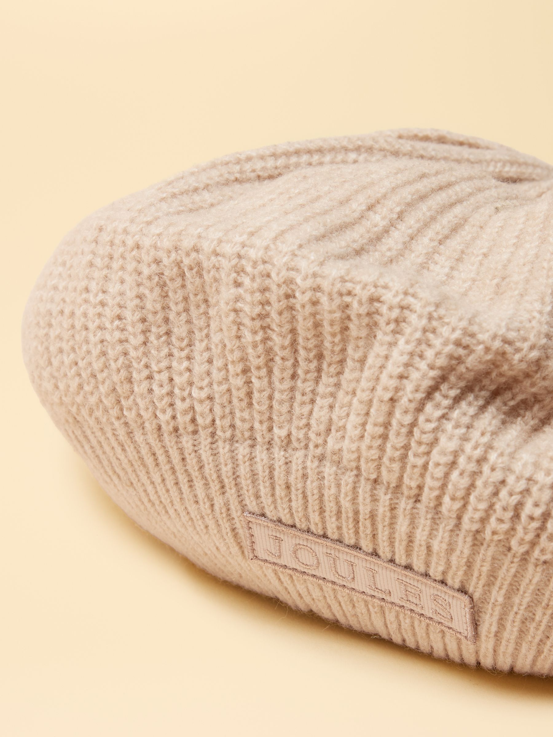 Joelle Oatmeal Ribbed Knitted Beret - Image 5 of 7