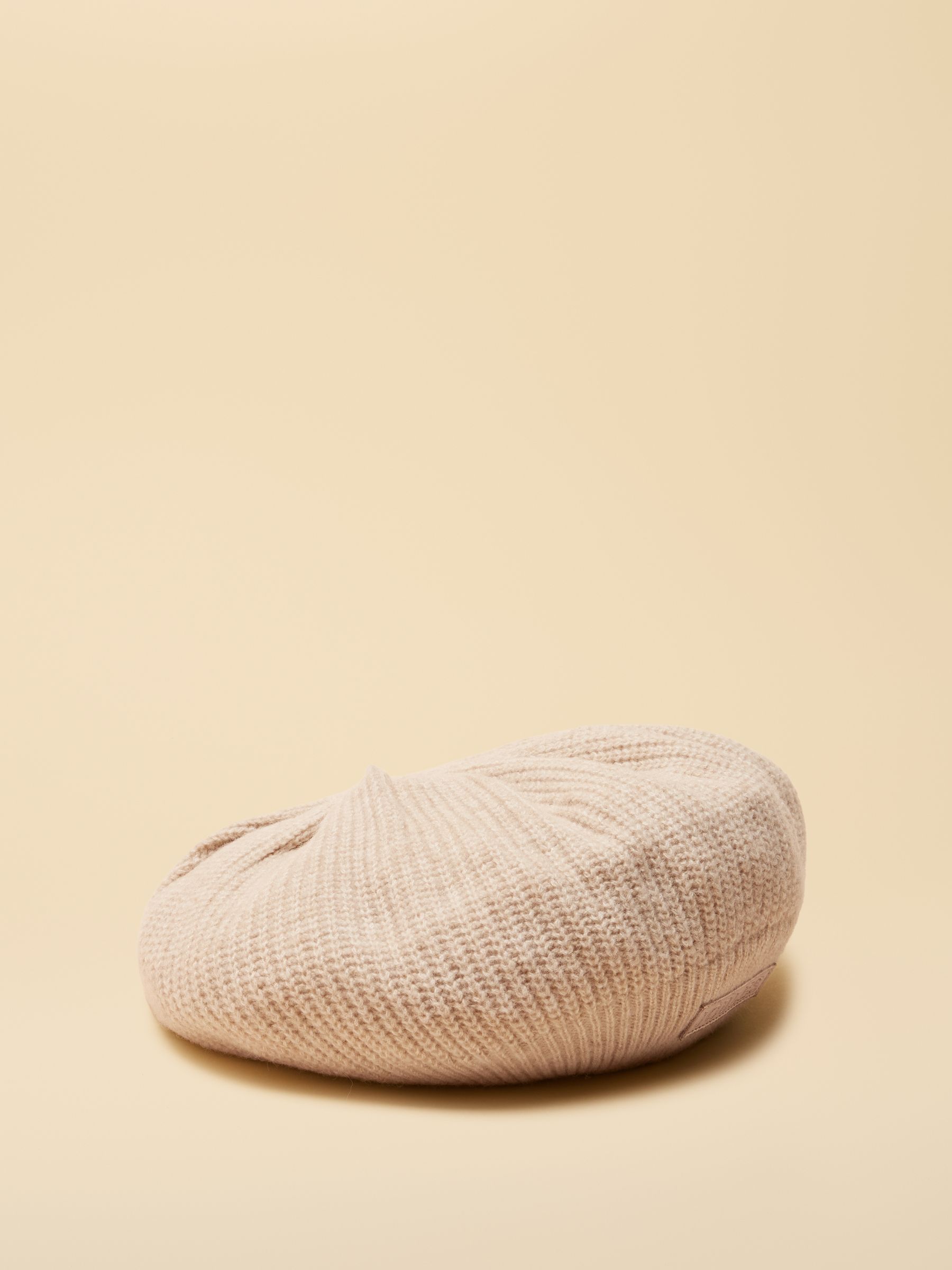 Joelle Oatmeal Ribbed Knitted Beret - Image 7 of 7
